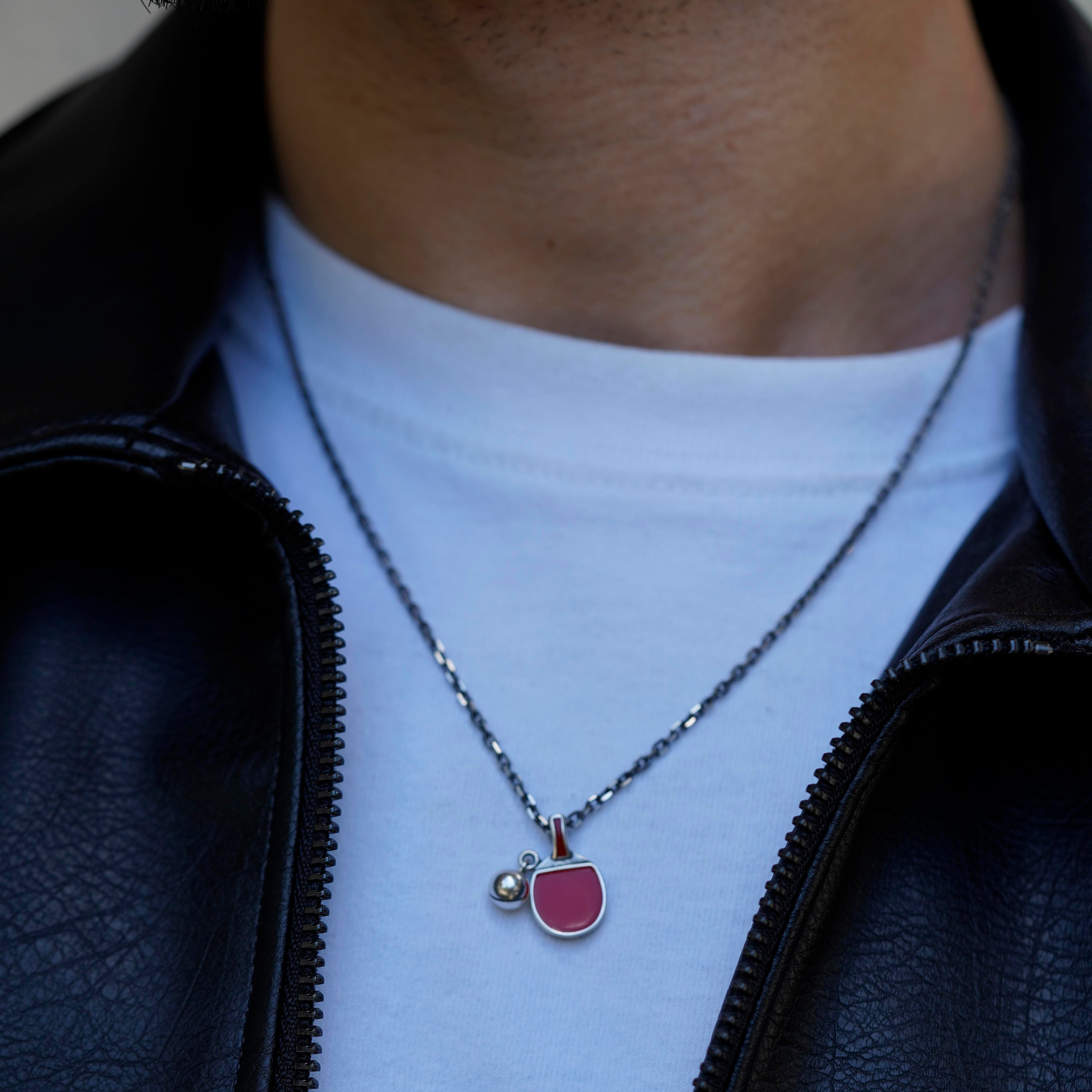 Masa Tenisi Gümüş Unisex Kolye