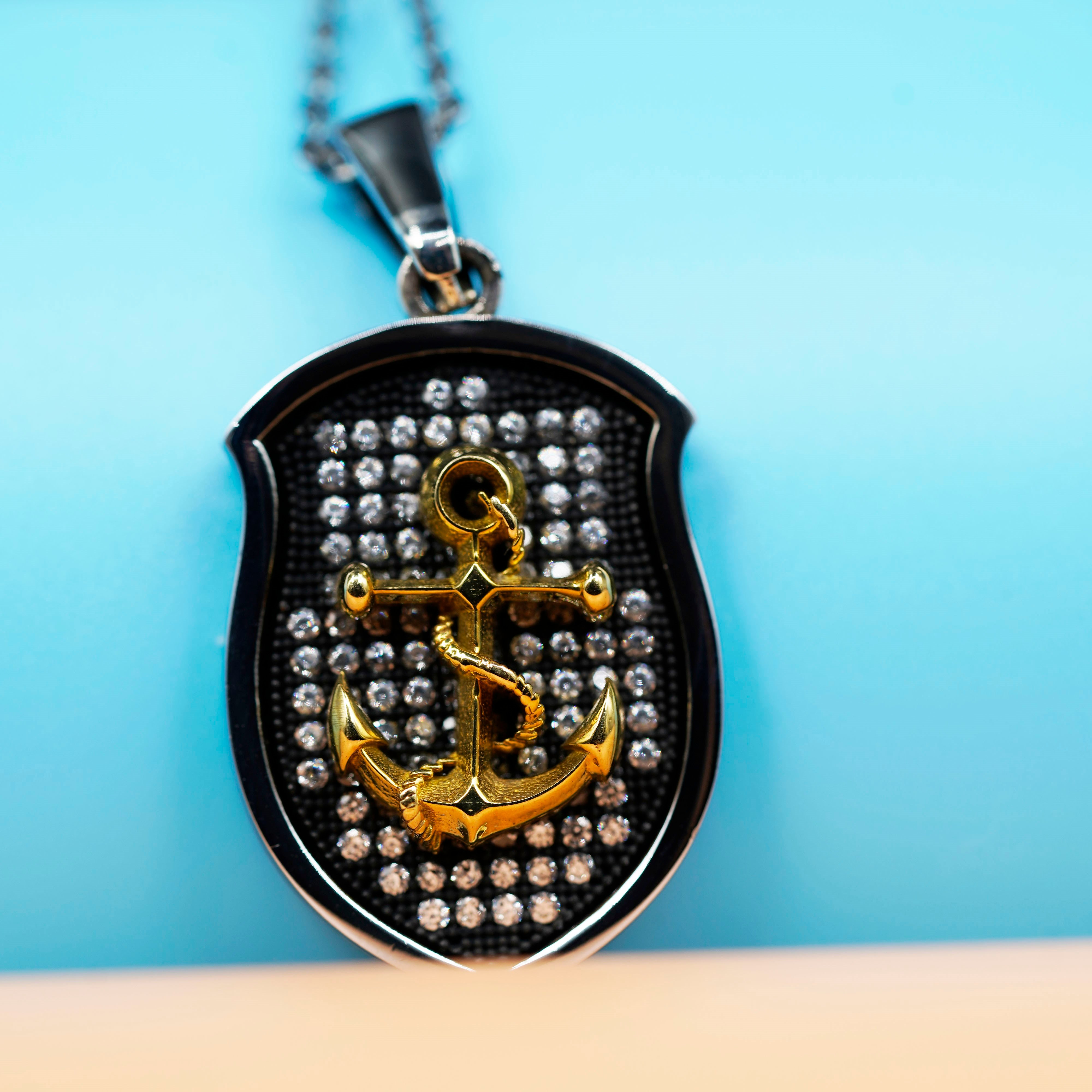 Premium Stones Anchor Necklace