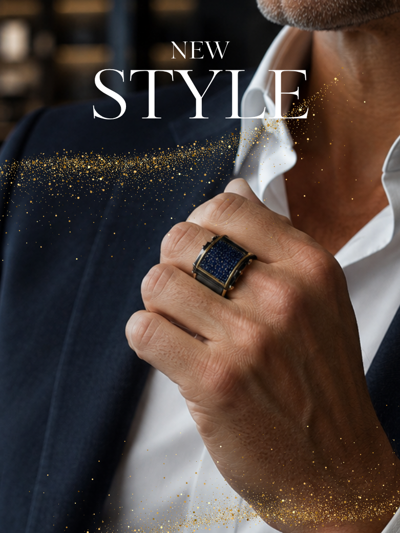Prestige Blue – Özel Tasarım Gümüş Erkek Yüzük