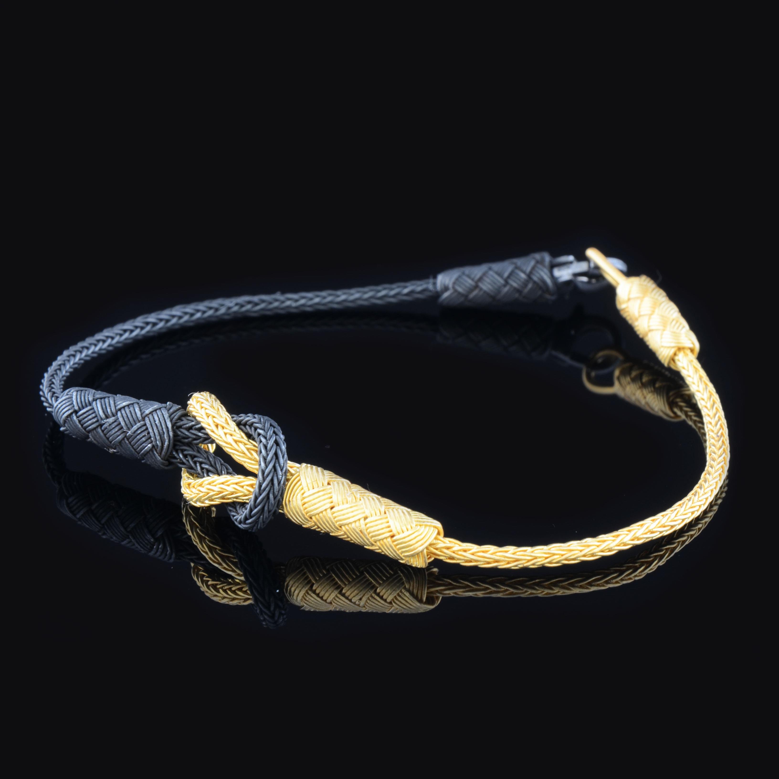 Royal Braid Black & Yellow Unisex Bracelet