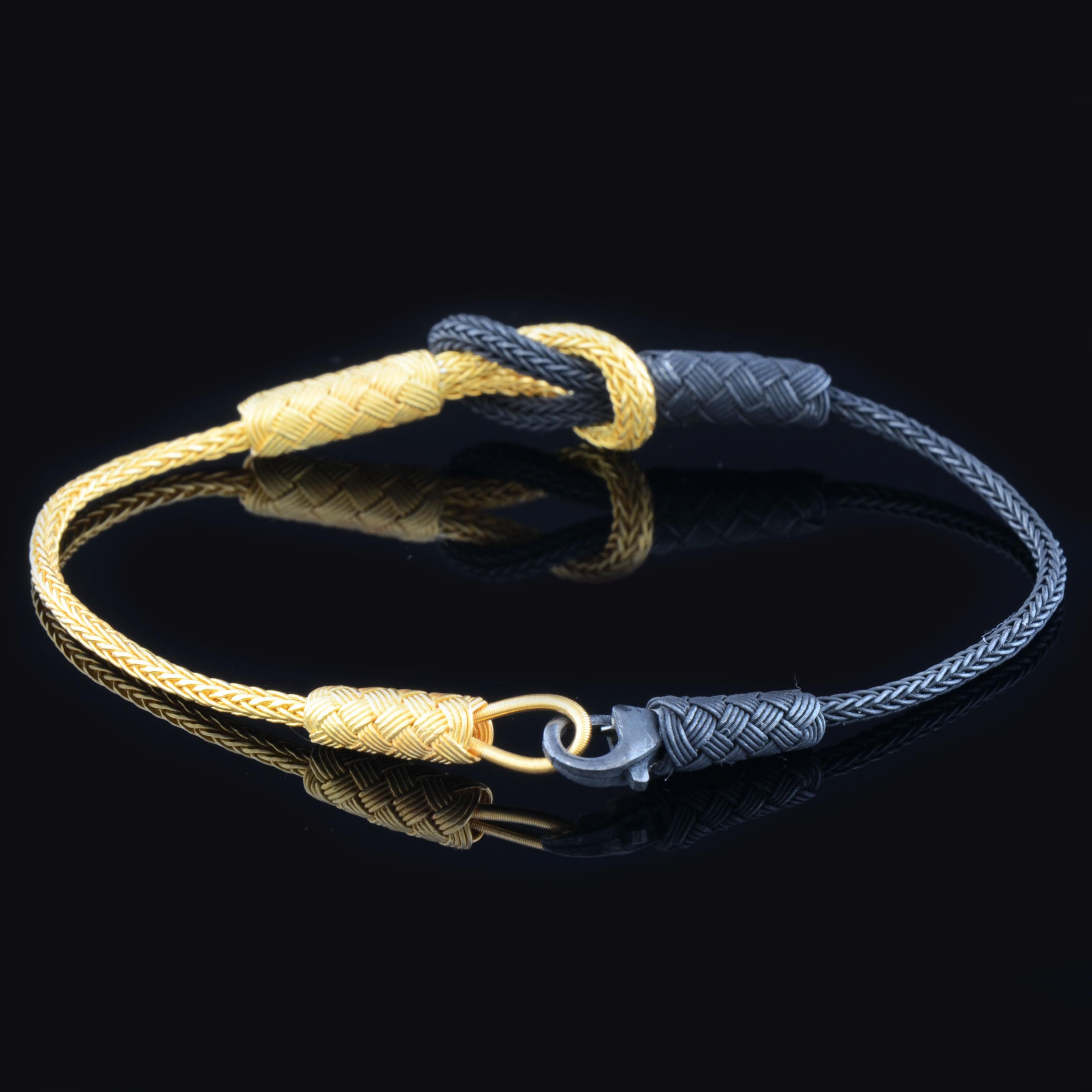 Royal Braid Black & Yellow Unisex Bracelet