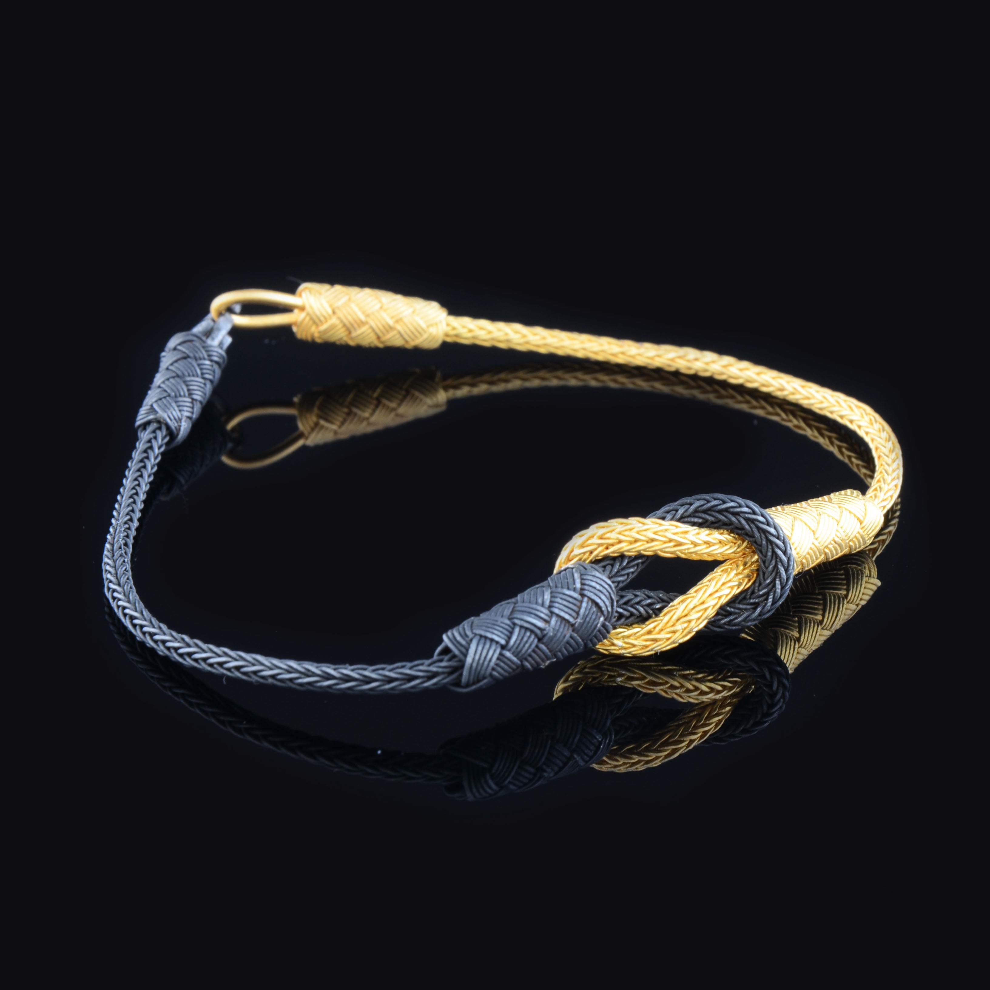 Royal Braid Black & Yellow Unisex Bracelet