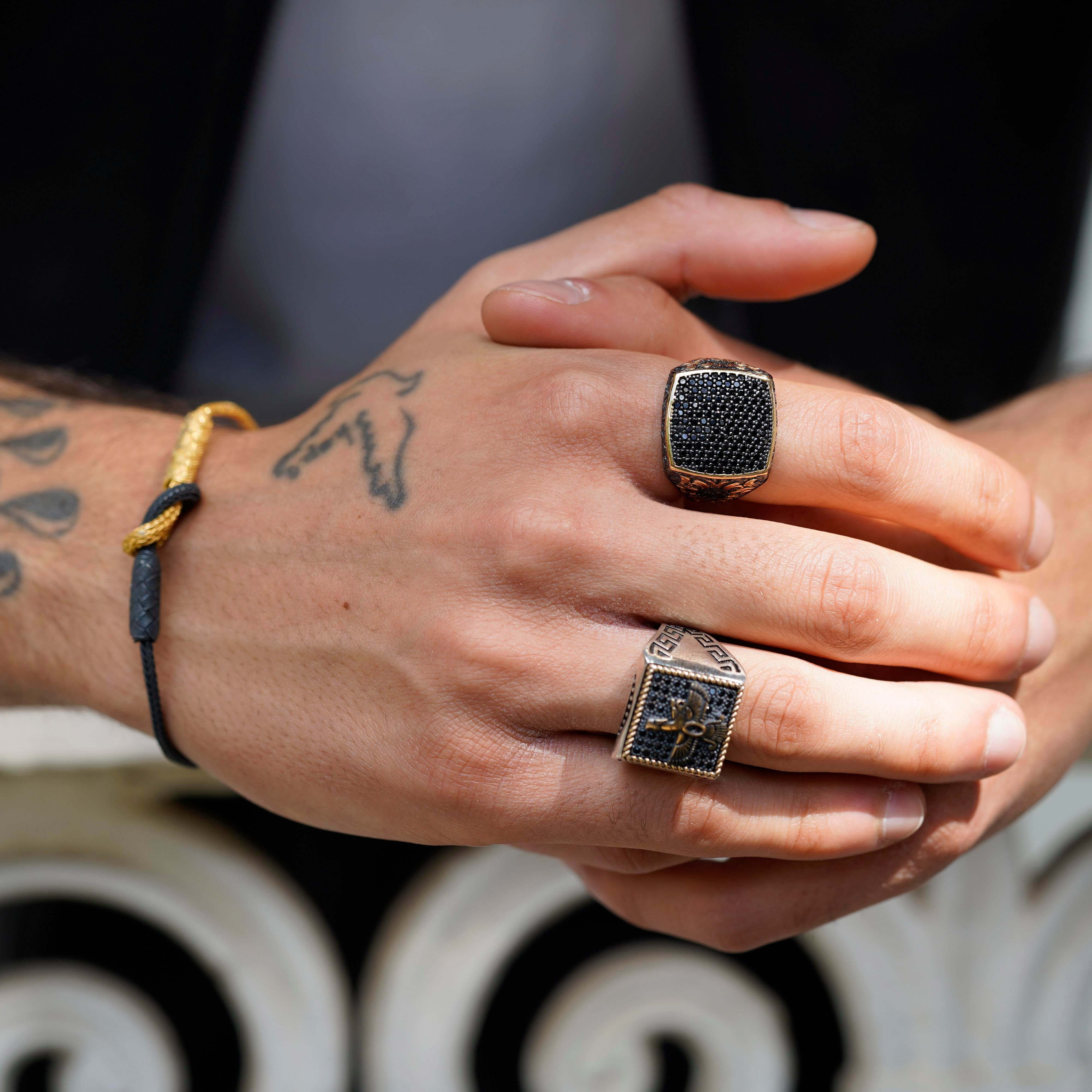 Royal Braid Black & Yellow Unisex Bracelet