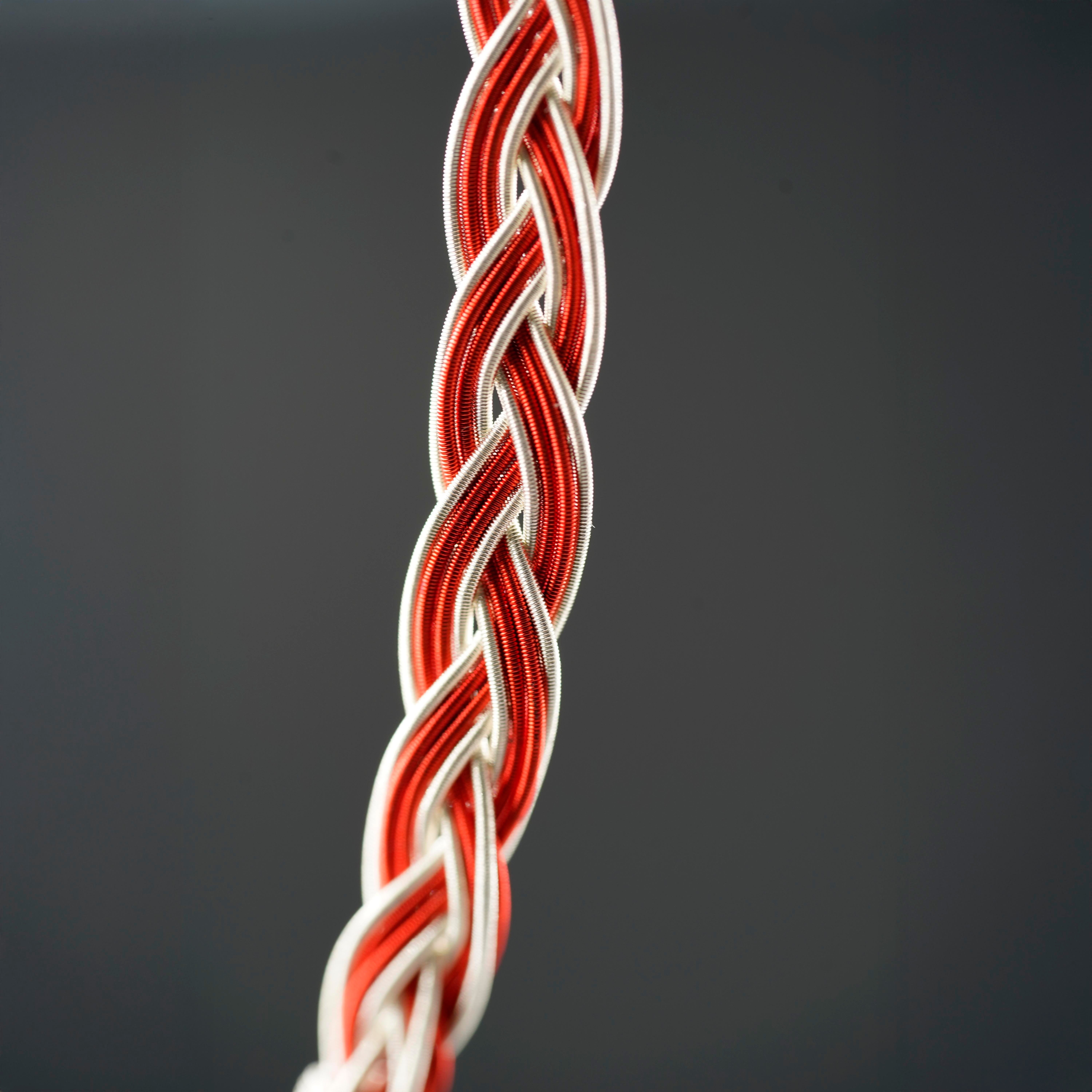 Royal Braid, White & Red Bracelet