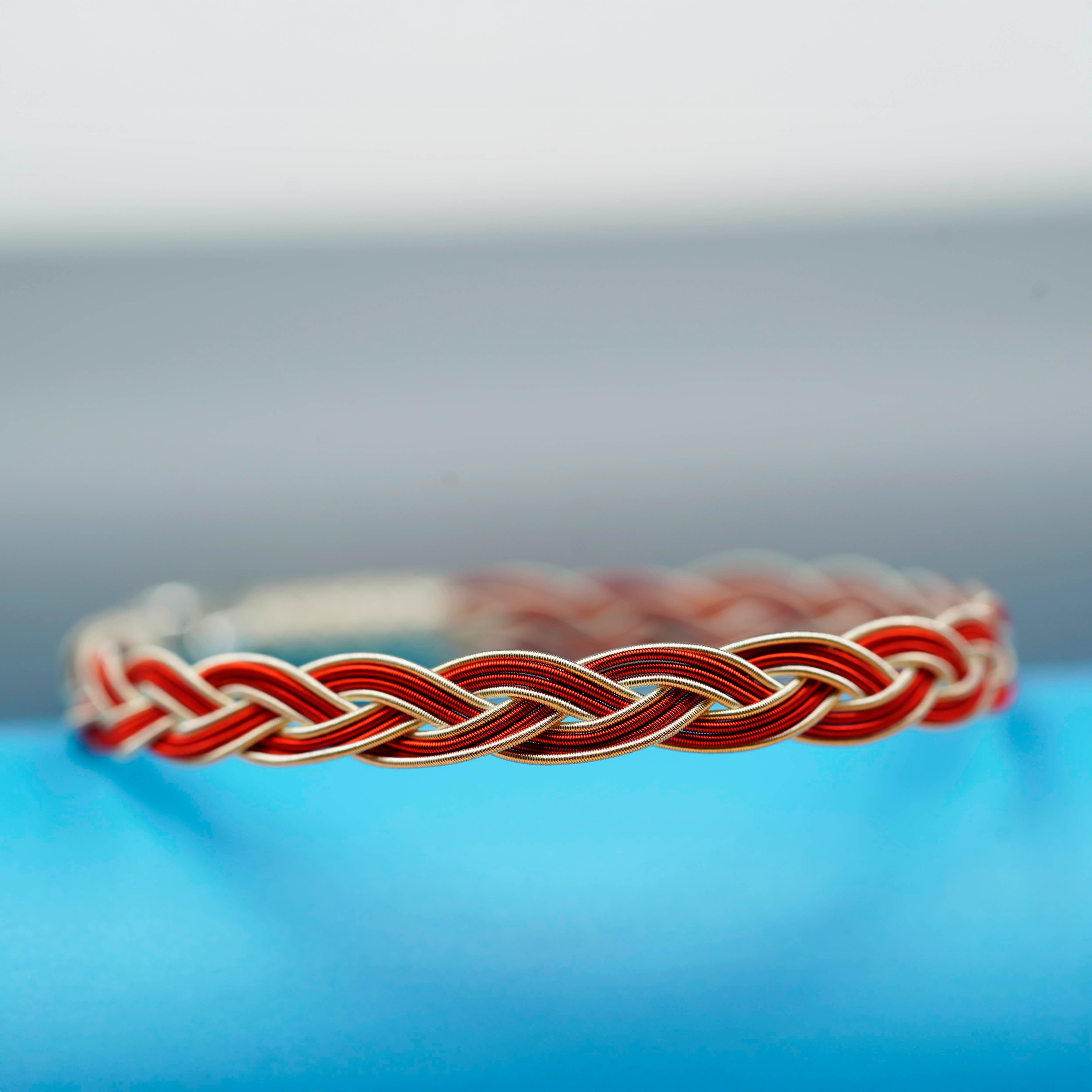Royal Braid, White & Red Bracelet