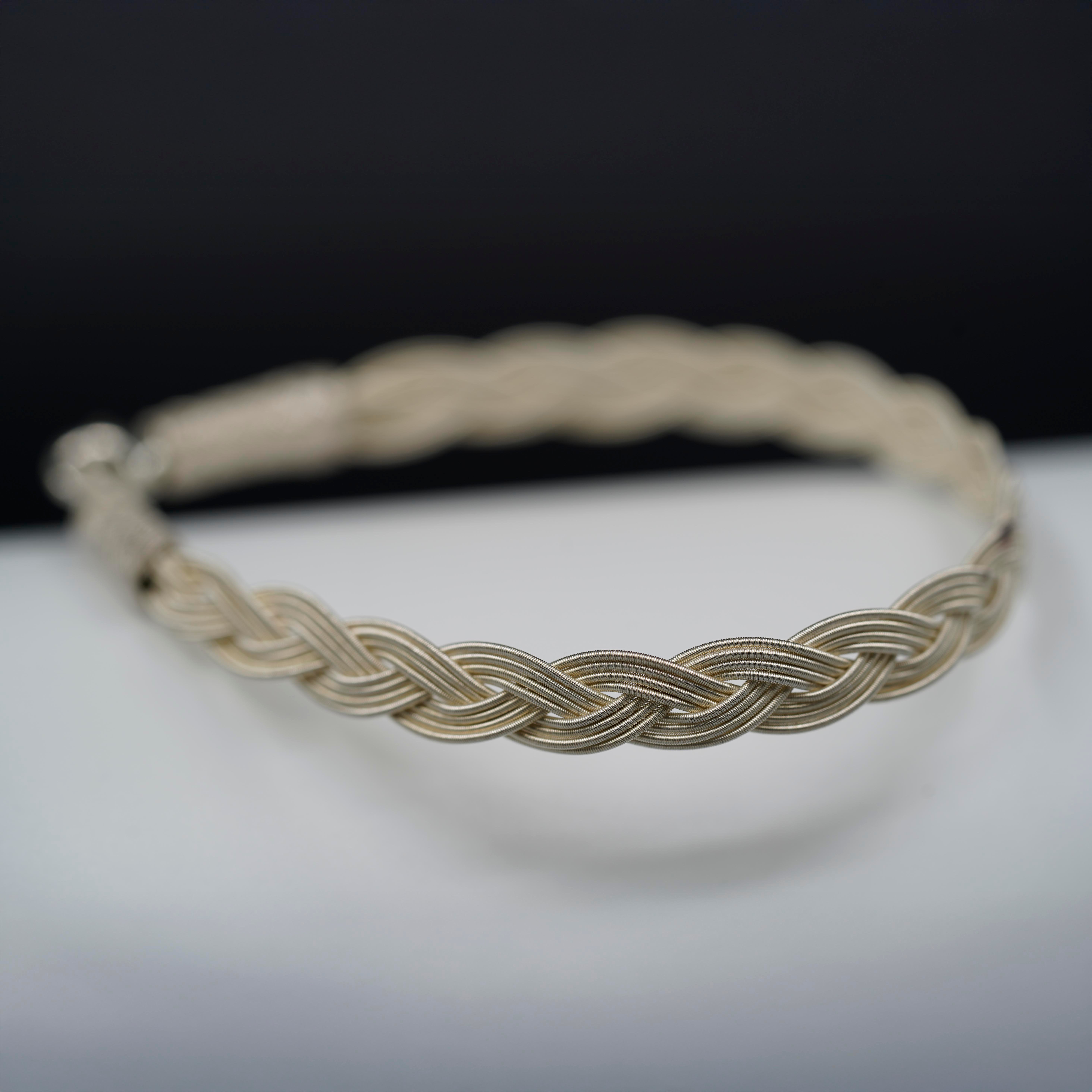 Royal Braid, White, Unisex Bracelet
