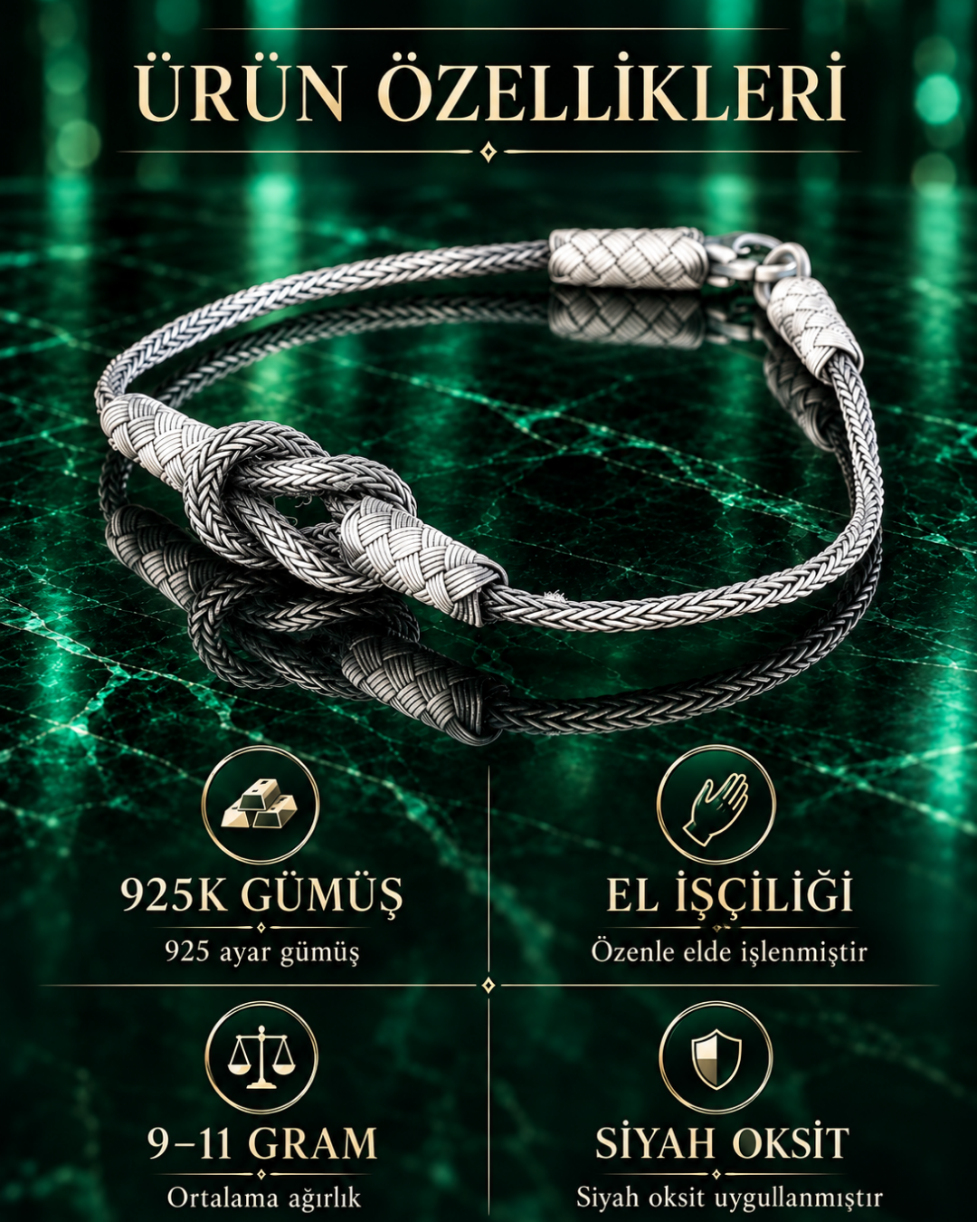 Sonsuz Düğüm Gümüş Bileklik