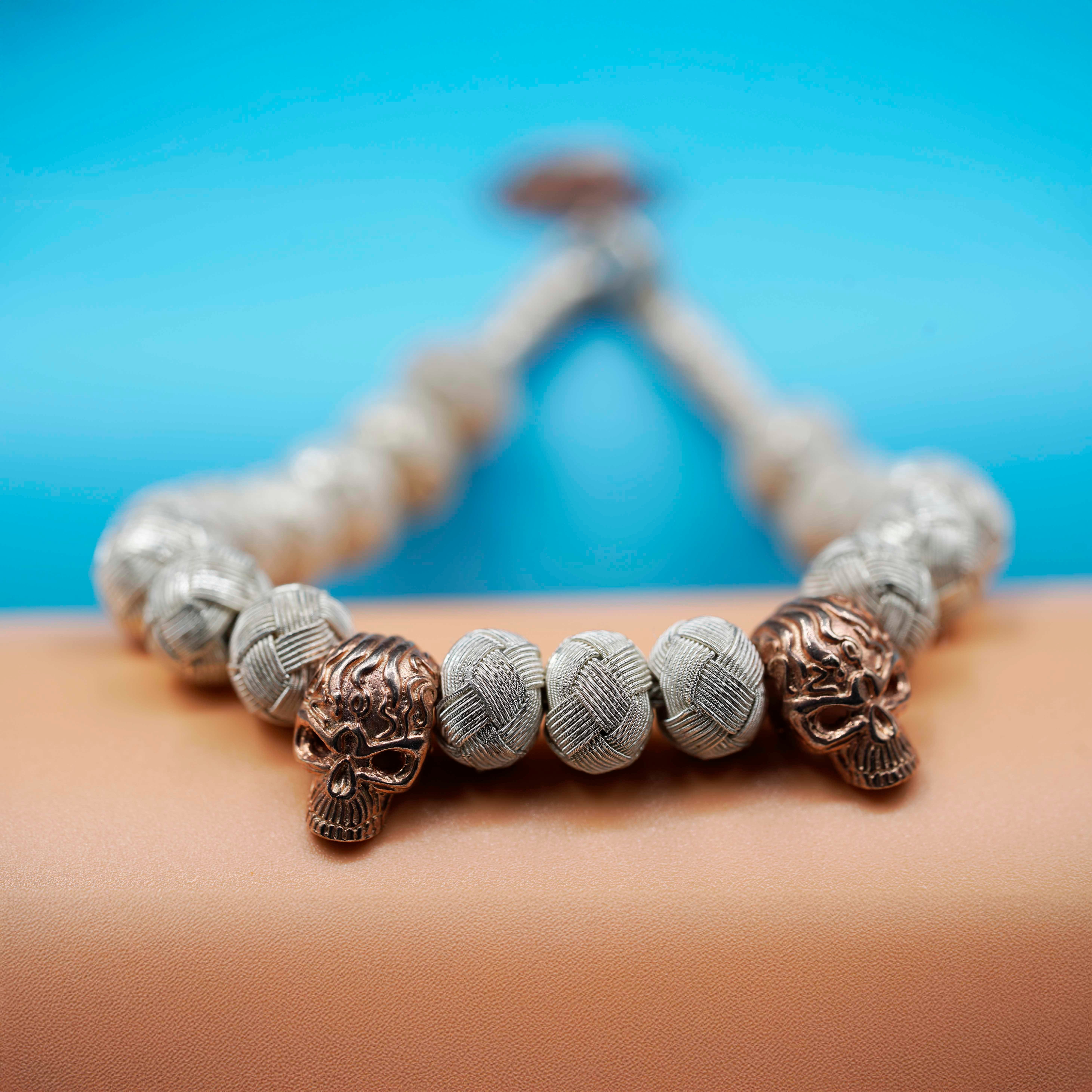 White Soul, Rose Skull, Unisex Bracelet
