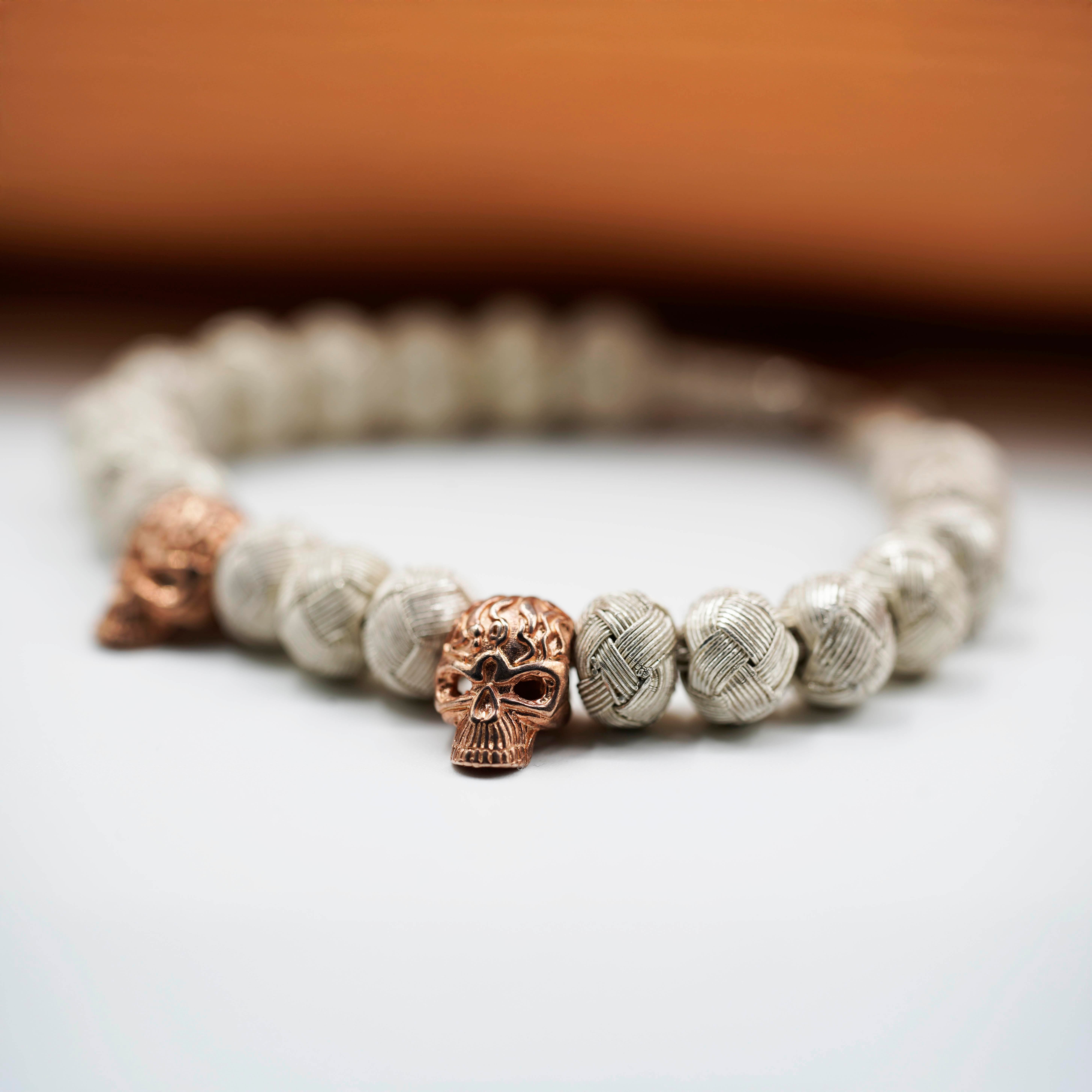 White Soul, Rose Skull, Unisex Bracelet