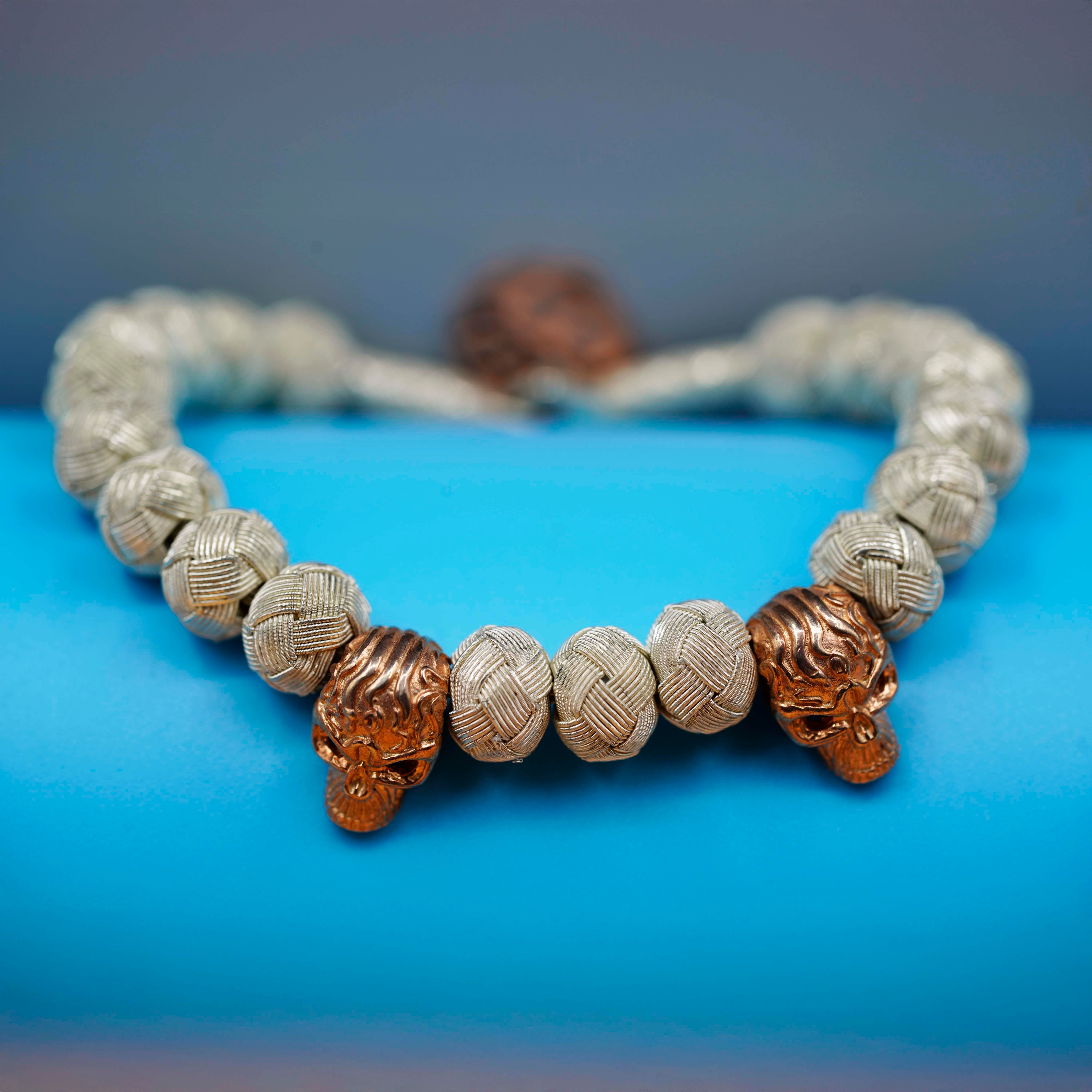 White Soul, Rose Skull, Unisex Bracelet