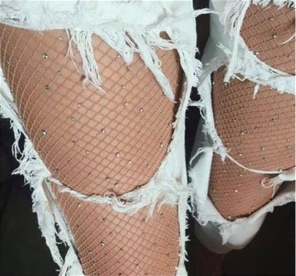 KREM SWAROVSKİ ÇORAP