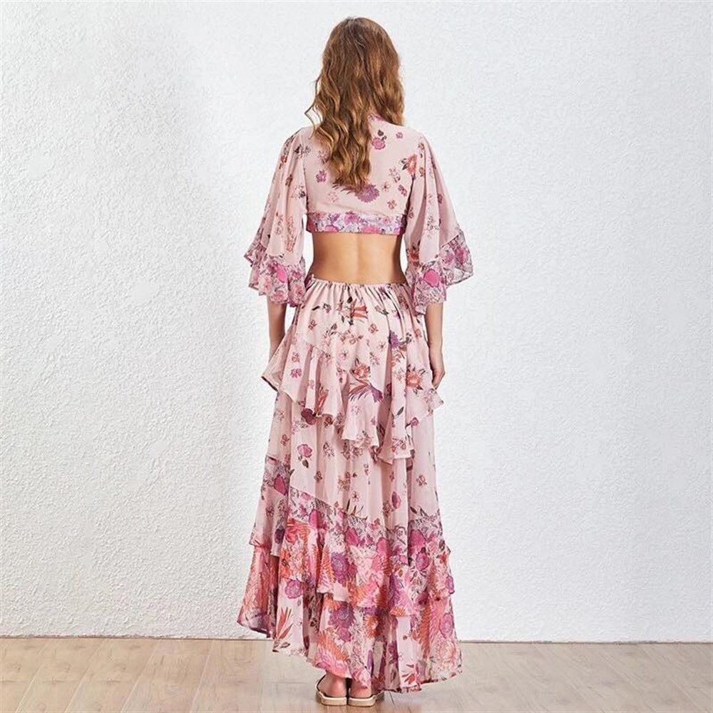Maxi Floral Tasarım Elbise