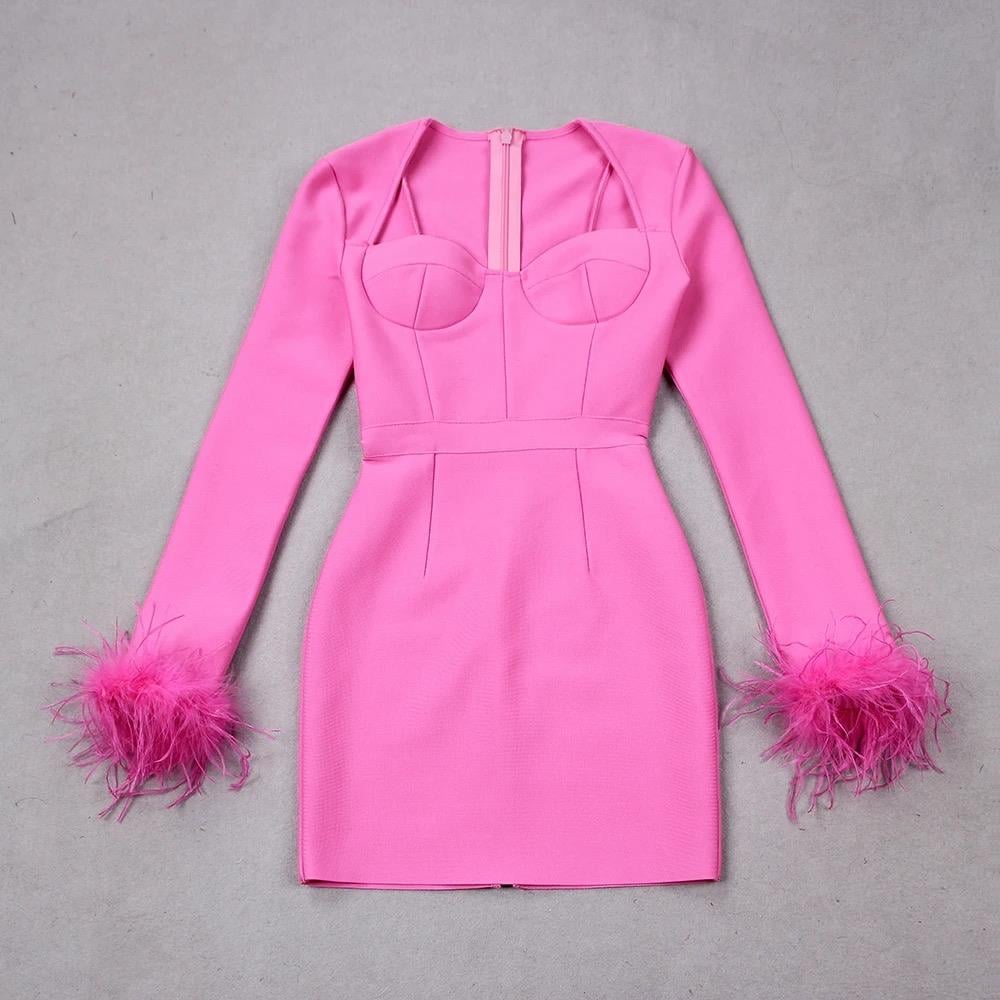 Pembe Mini Tasrım Elbise