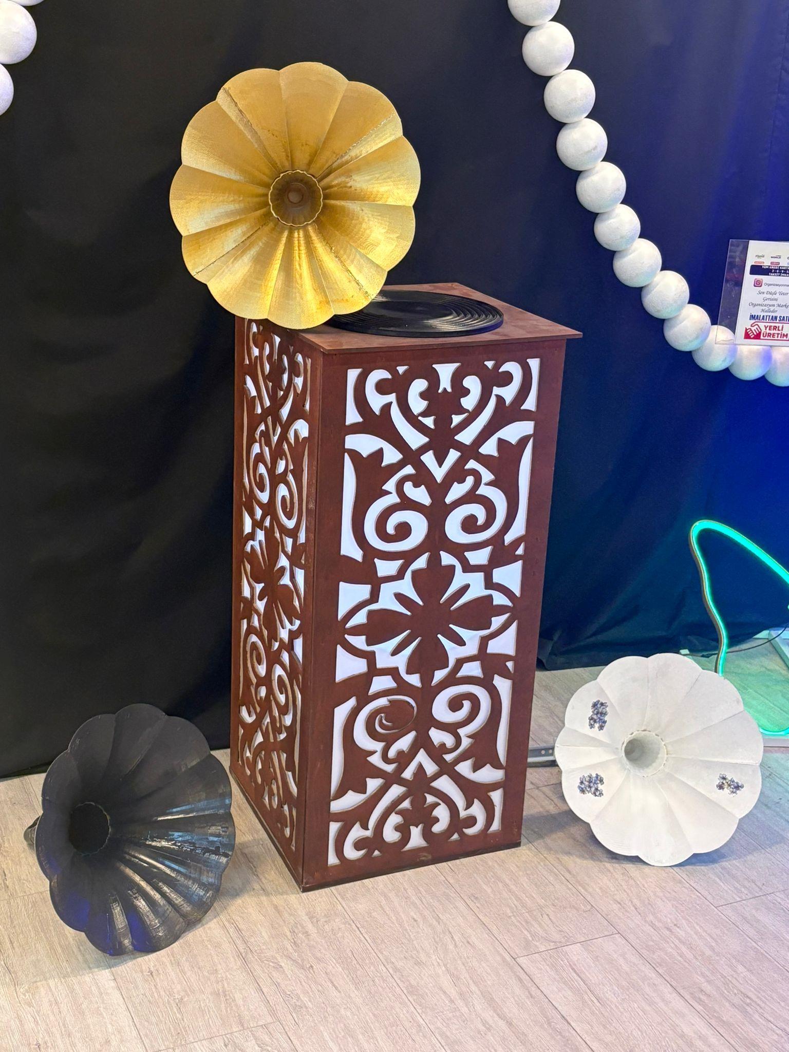 dekoratif gramafon osmanlı desenli