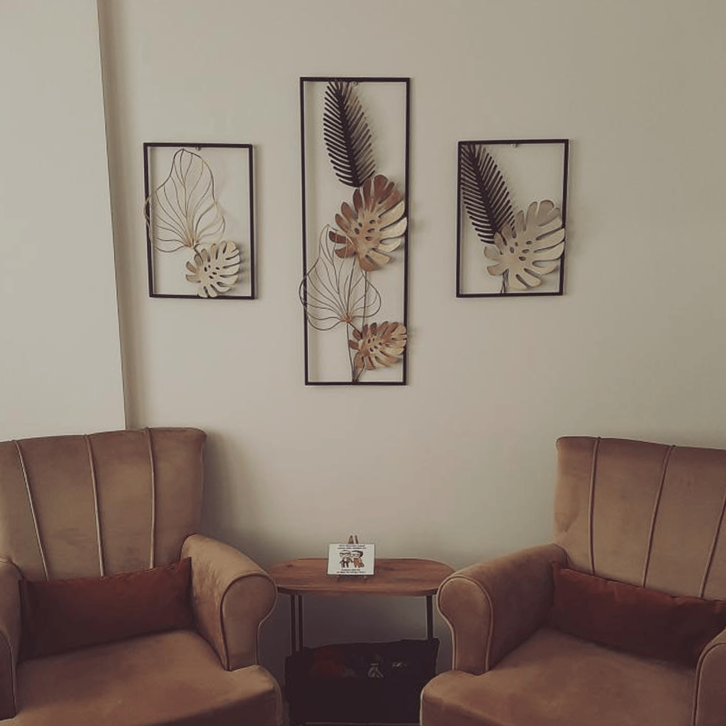 Çınar K. İçin Özelleştirilmiş İki Parça 32x45 cm Özel Ölçü Metal Yapraklı Duvar Dekoru