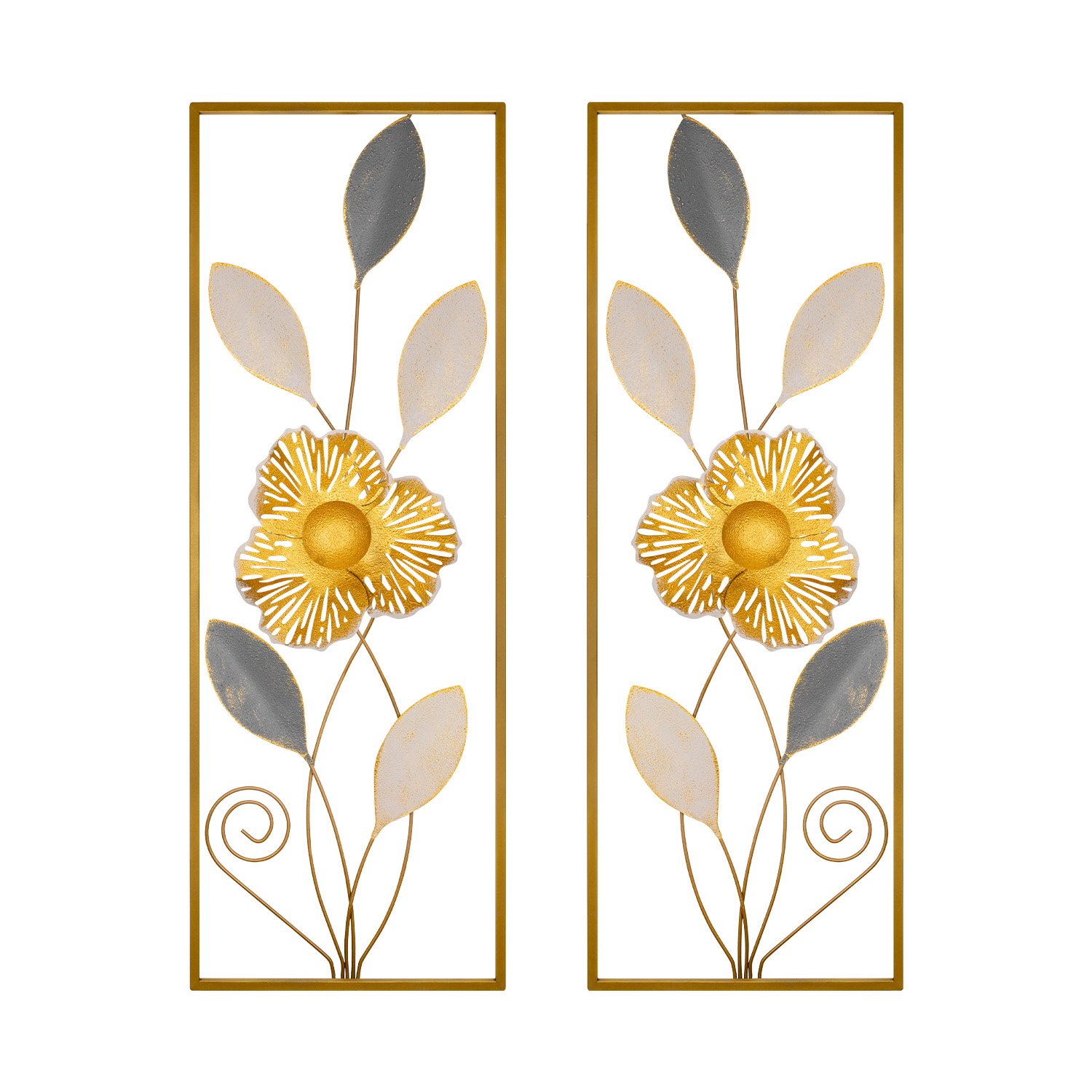 Merve E. İçin Özel Olarak Tasarlanmış İki Parça Çiçek Motifli Metal Duvar Dekoru Seti, Özel Tasarım Orkide Duvar Tablosu