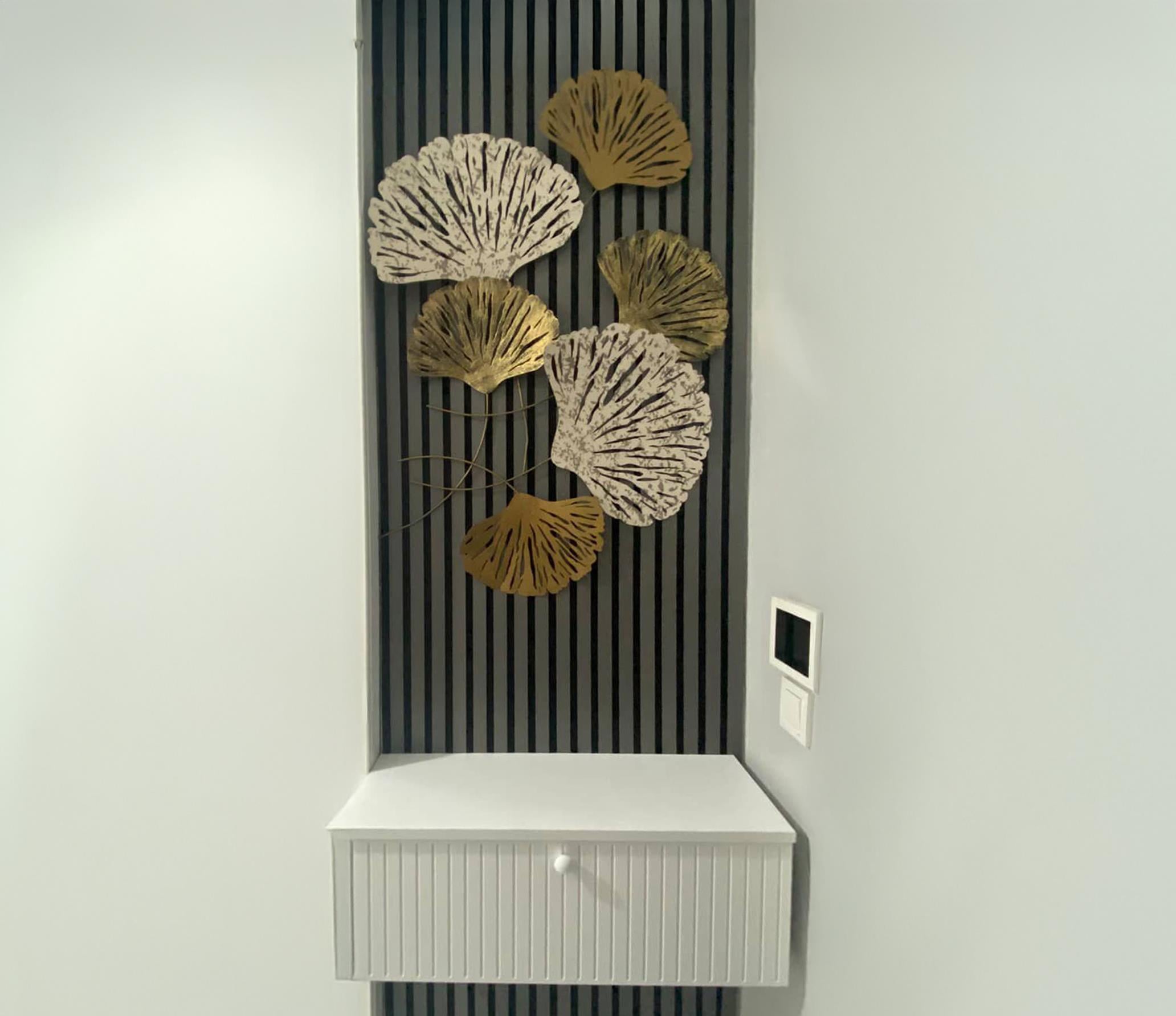 Zehra K. İçin Özelleştirilmiş 70x100 cm Özel Ölçü Yaprak Motifli Metal Duvar Süsü