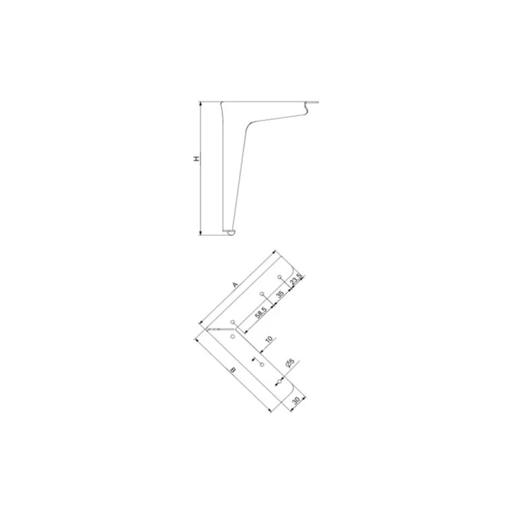 Rezene Metal Saç Ayak 150mm Mat Siyah