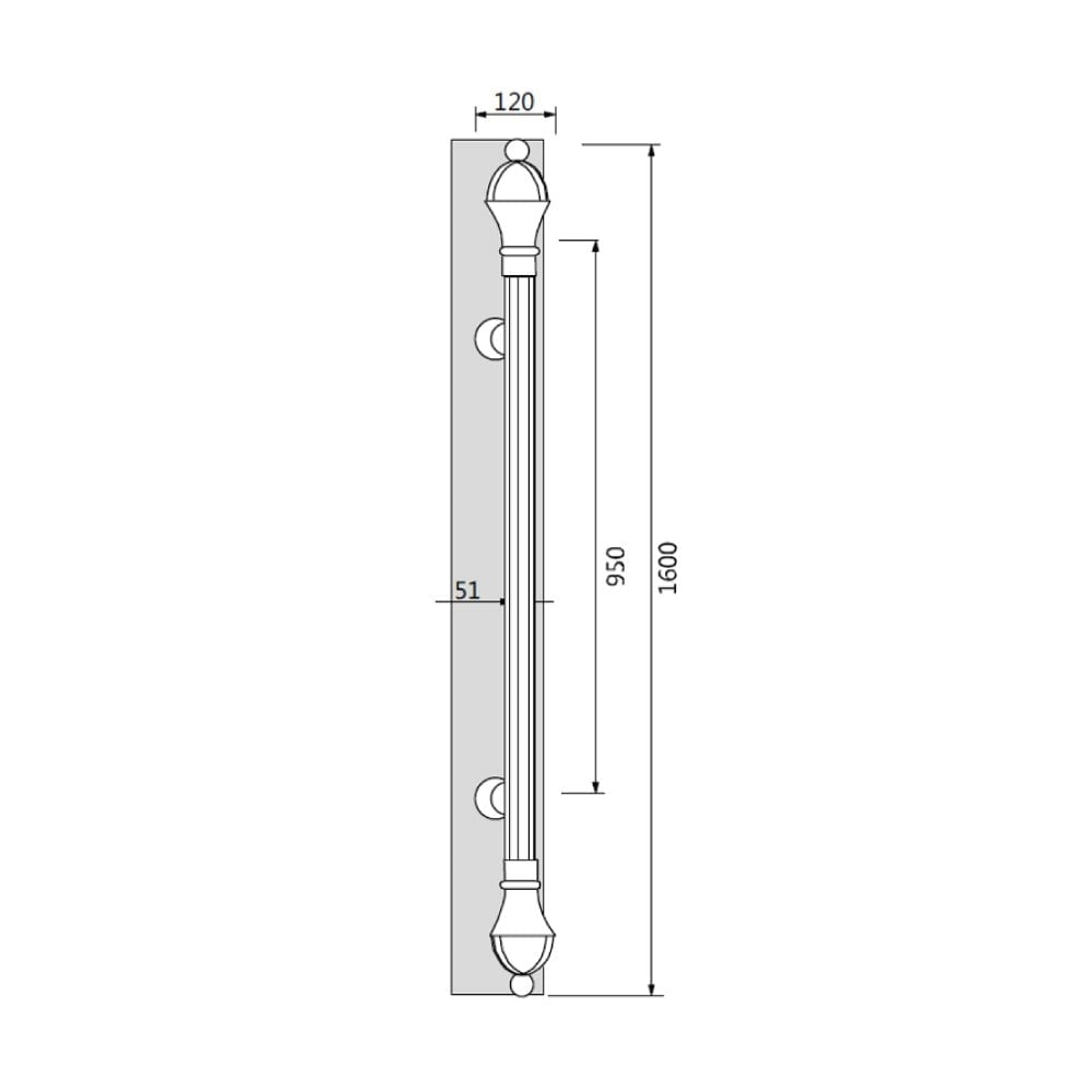 SOHO Çekme Kol 1600x120 mm Antik (SET)