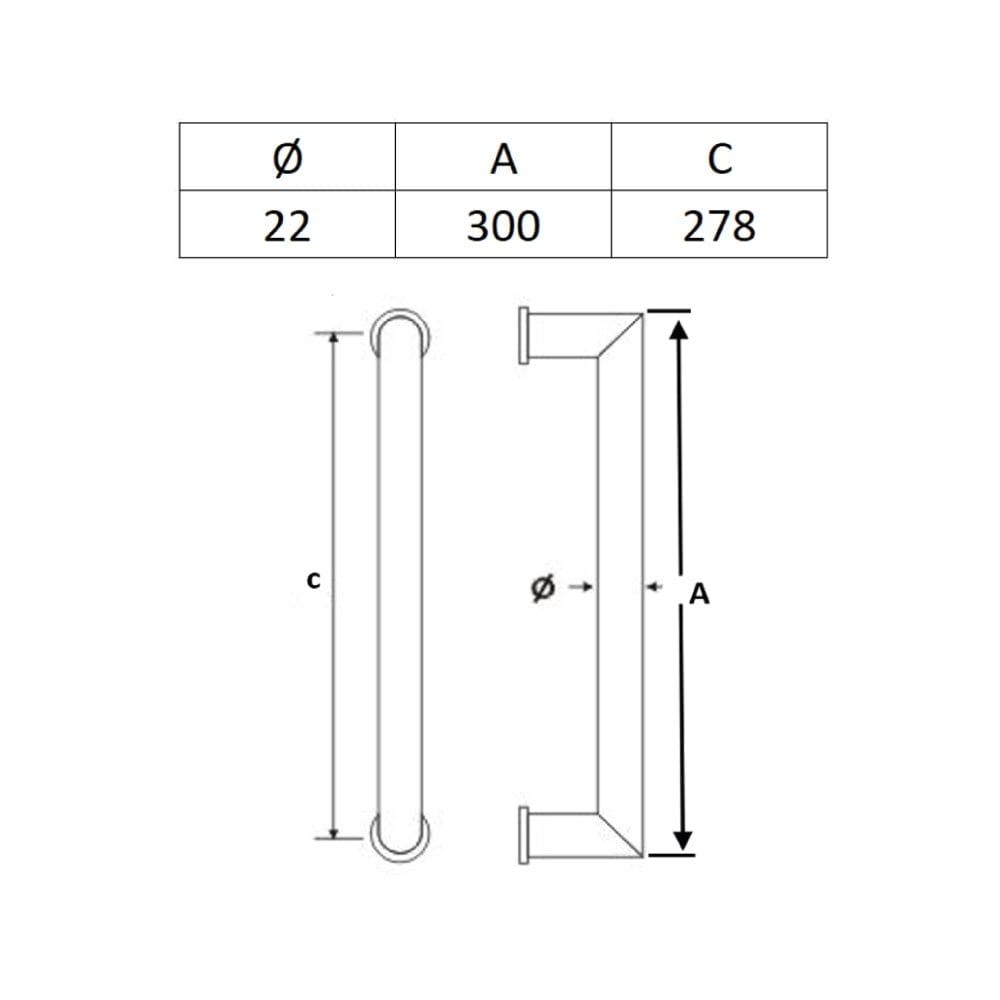 SOHO Çekme Kol 2000 Pur Bronz Ø22 300x278 mm