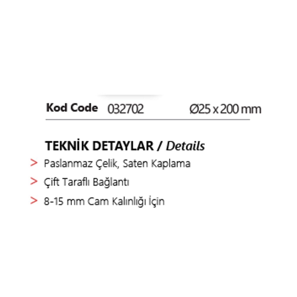 SOHO Çekme Kol Satin 25X200 MM