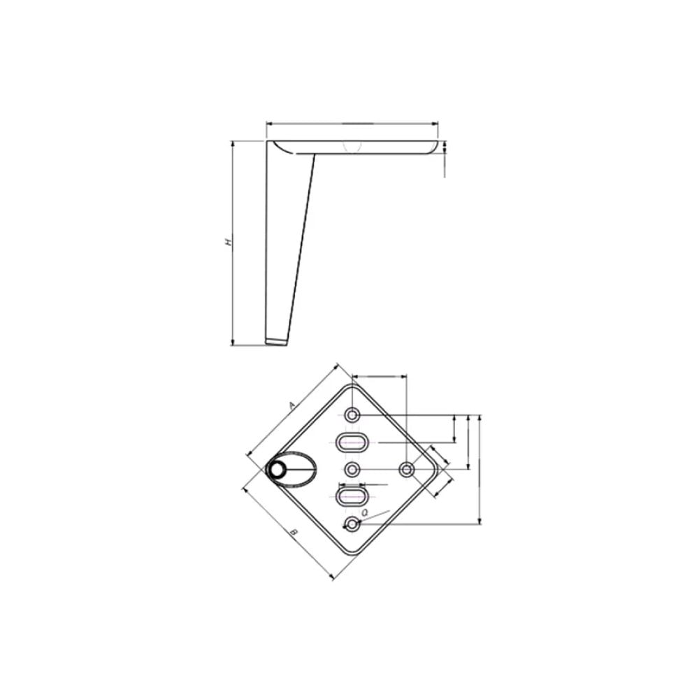 Zence Metal Saç Ayak 160mm Mat Siyah