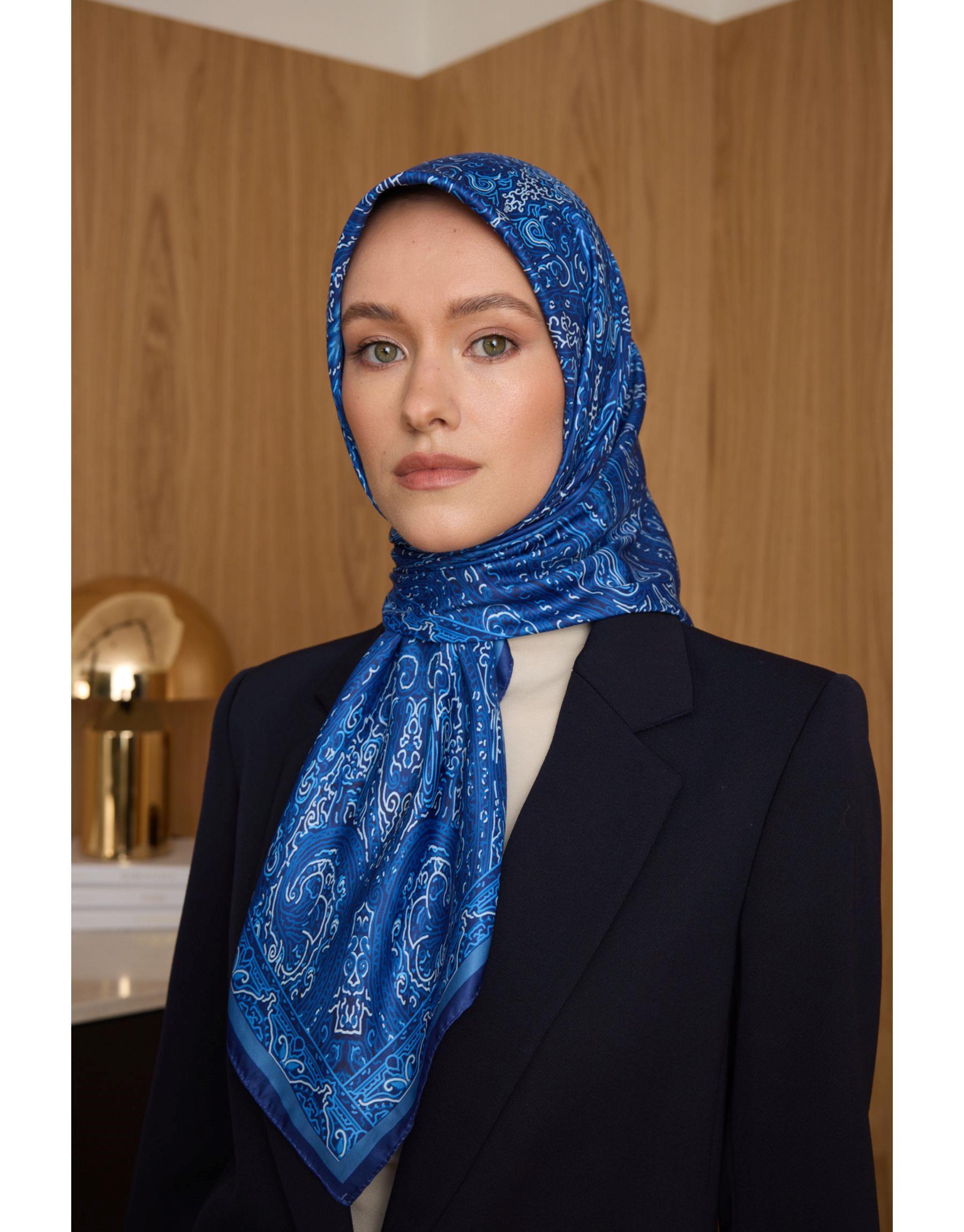 Lacivert Dora Twill Eşarp