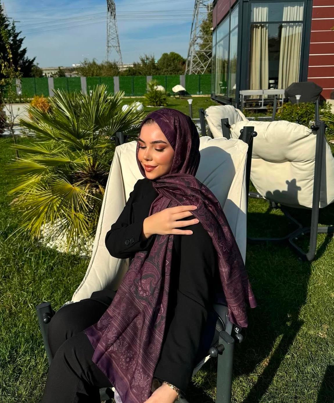 Mürdüm Alesya Desen Şal