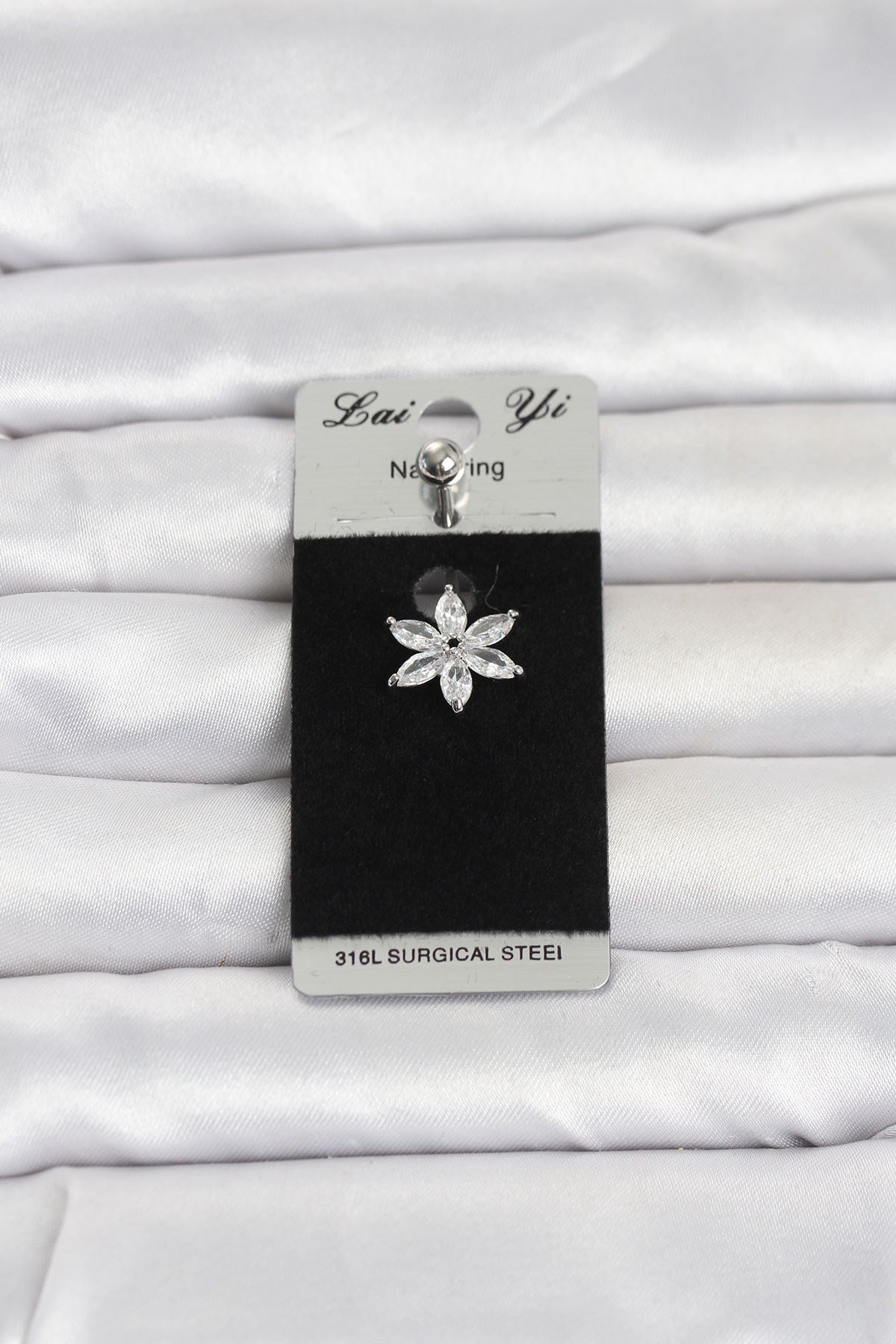 316L Cerrahi Çelik Lotus Model Göbek Piercing