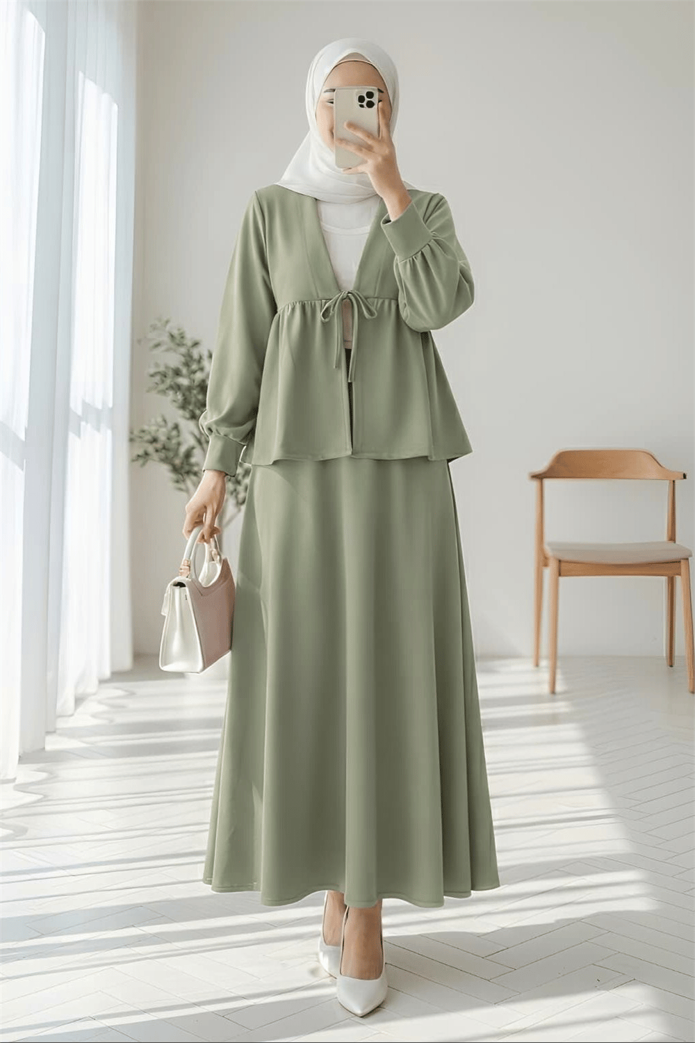 Beli Bağlamalı Etekli Oysho Takım -Çağla Y.-Takım-349-7084-R70