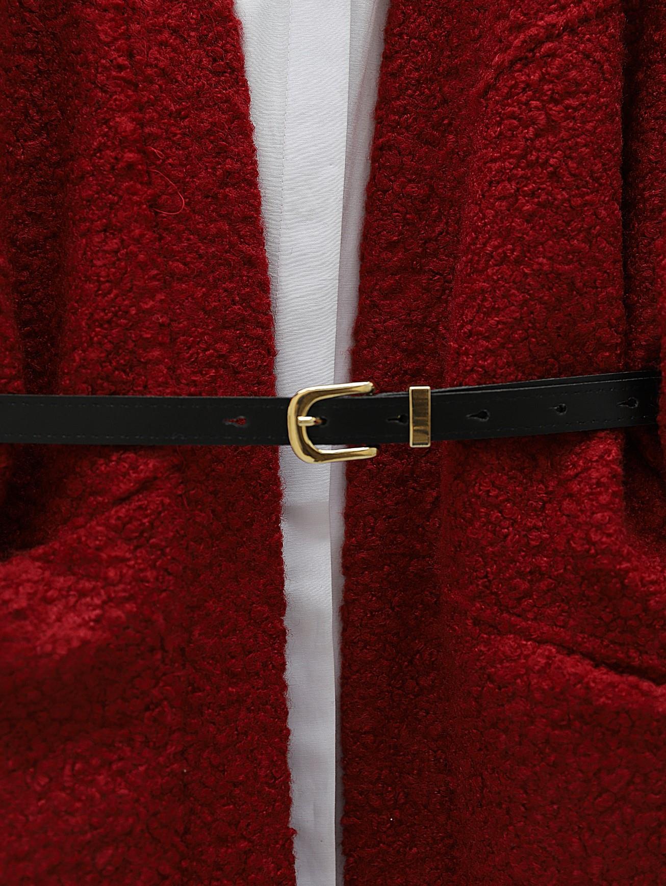 Cepli Balon Kol Oversize Buklet Ceket -Bordo