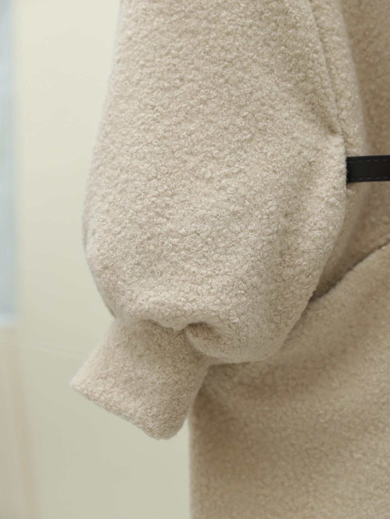 Cepli Balon Kol Oversize Buklet Ceket -Taş