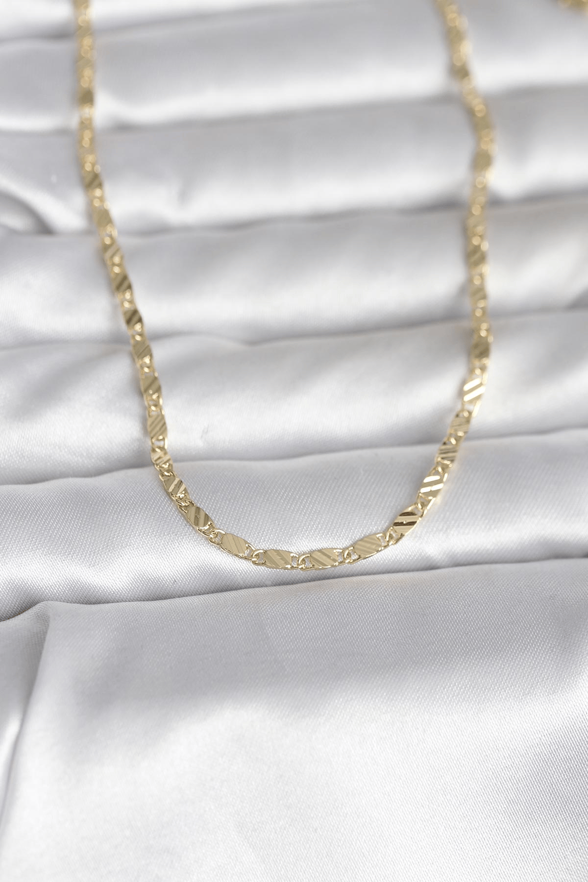 CM 14K Gold Renk Çizgi Lazer Model 60 cm Kadın Kolye