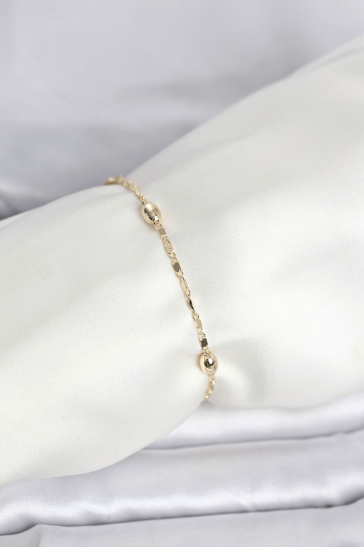 CM 14K Gold Renk Damla Topçuk Model Kadın Bileklik