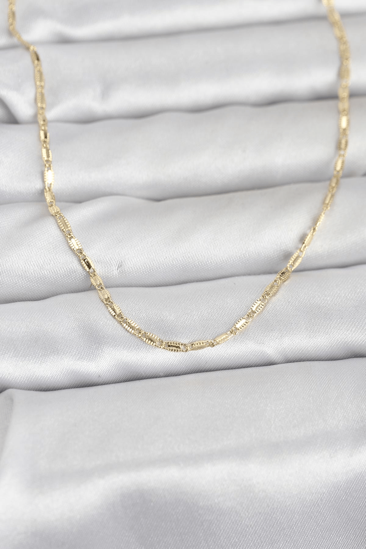 CM 14K Gold Renk Lazerli Zincir Model 60 cm Kadın Kolye