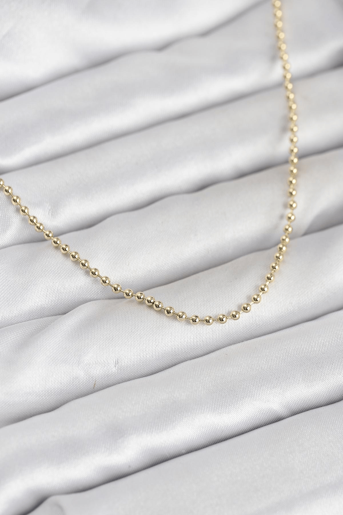 CM 14K Gold Renk Top Zincirli Model 60 cm Kadın Kolye