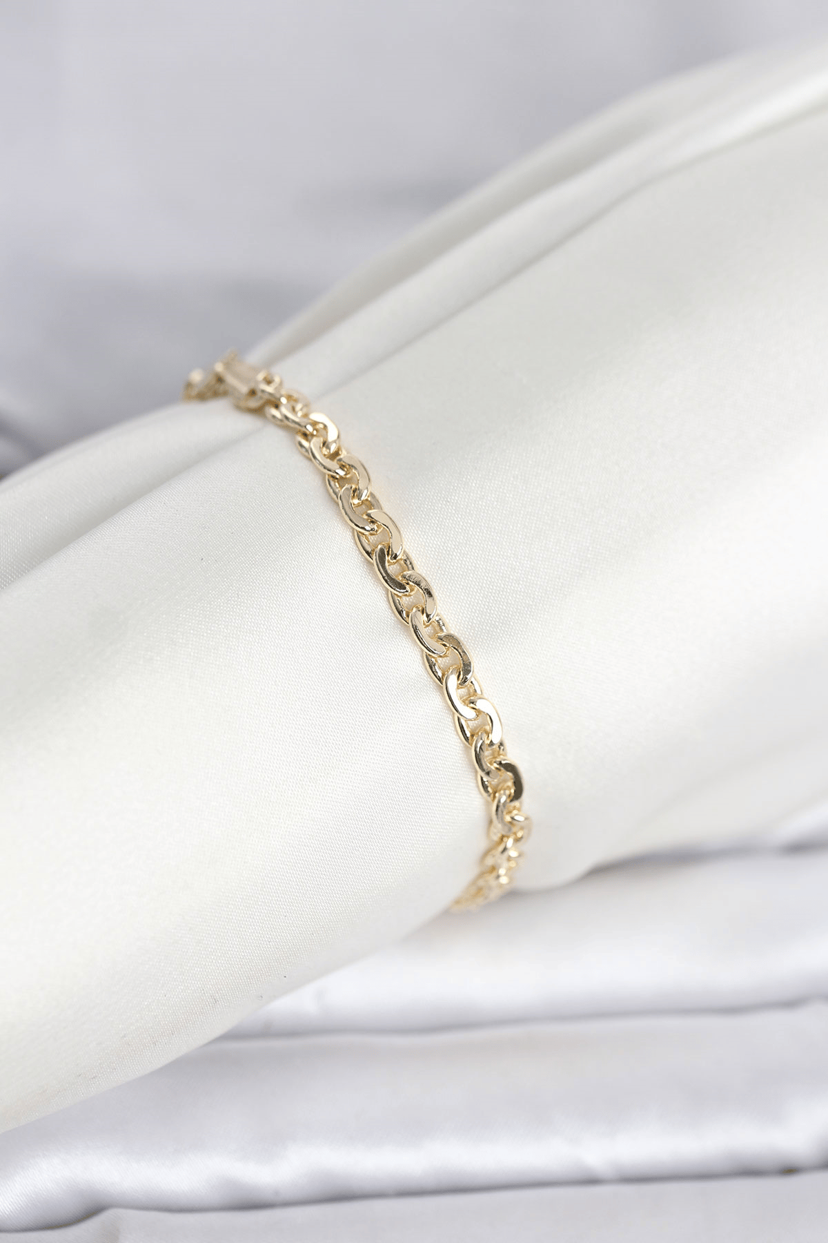 CM 14K Gold Renk Zincir Model Kadın Bileklik