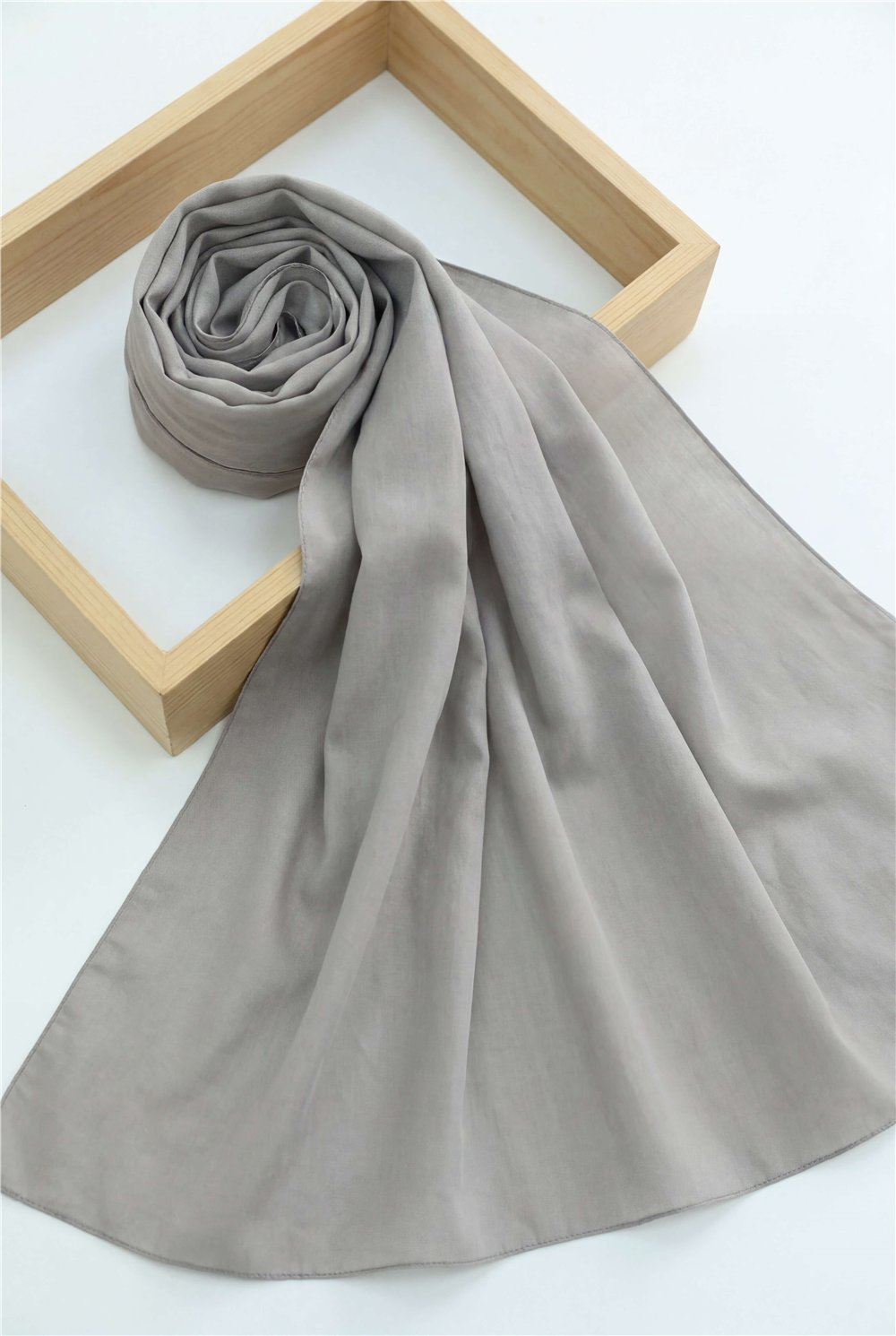 Düz Coton Şal -Gümüş rengi-Şal-201-10108-R47