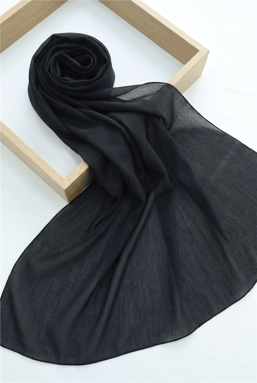 Düz Coton Şal -Siyah-Şal-201-10108-R01