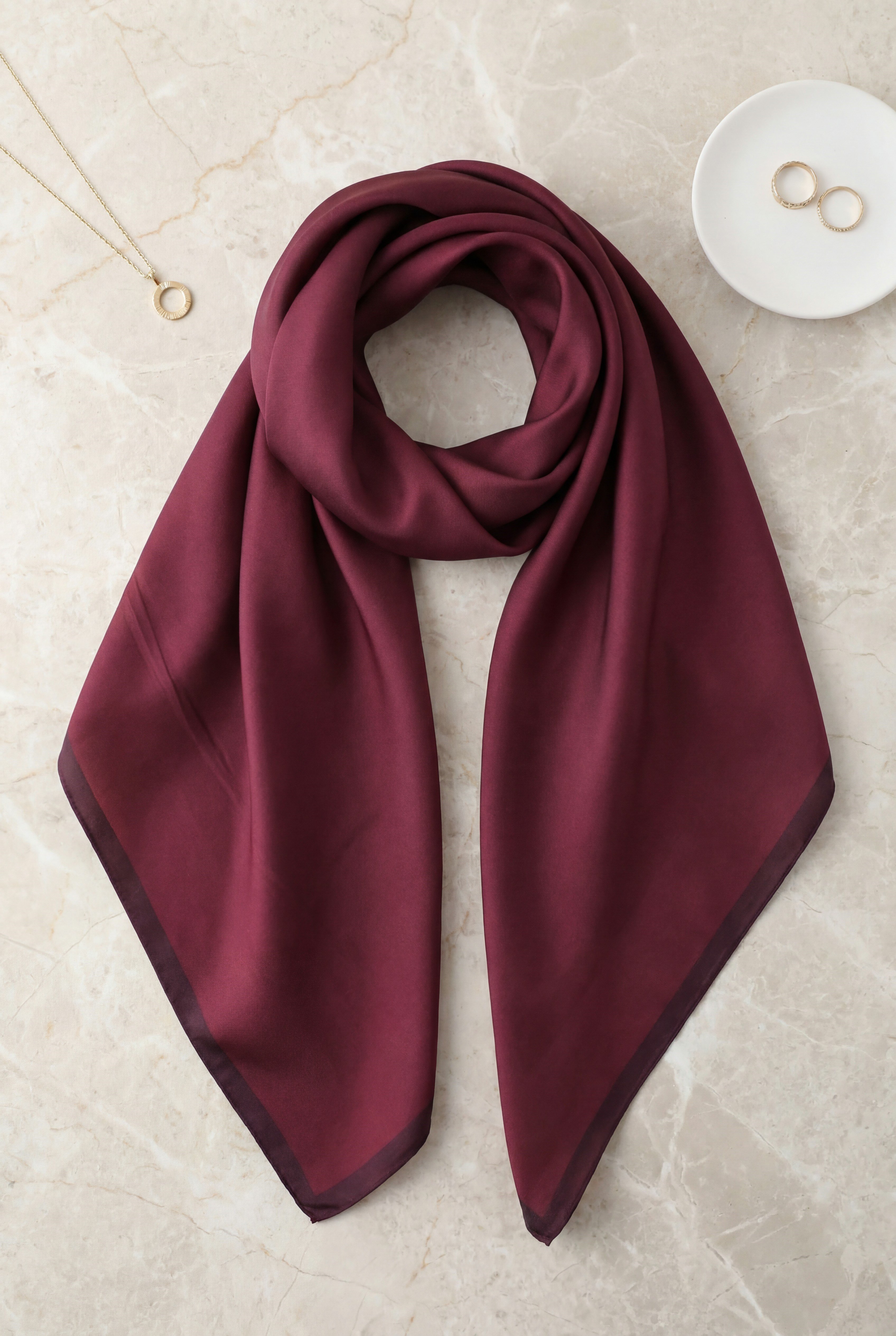 Düz Rayon Eşarp -Mürdüm