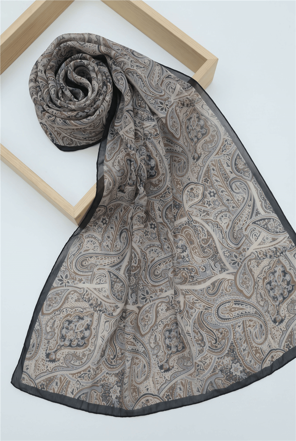 Geleneksel Floral Desenli Coton Şal -Bej-Şal-201-10123-R56