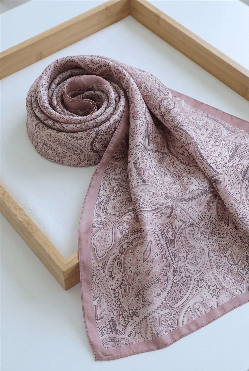 Geleneksel Floral Desenli Coton Şal -Gül Kurusu-Şal-201-10123-R27