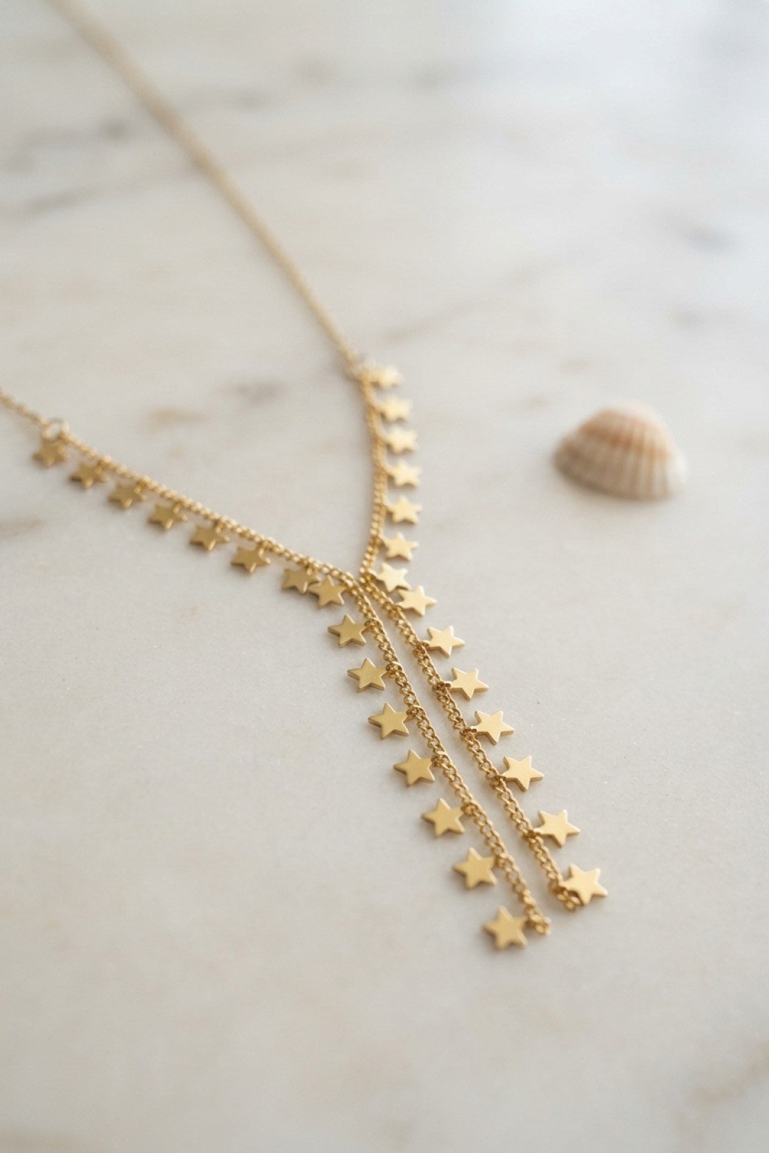 Gold Pirinç Yıldız Model Kadın Kolye