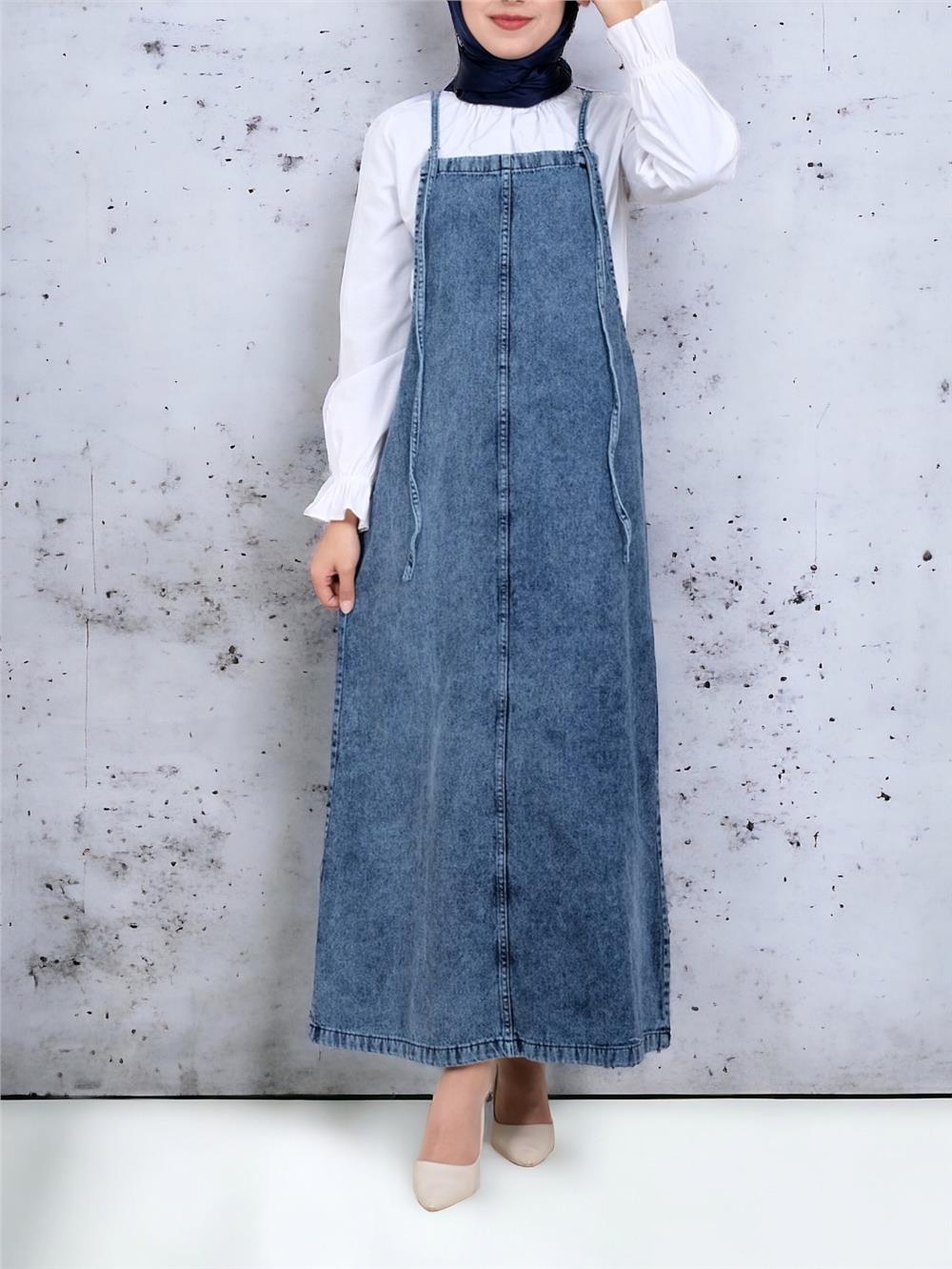 İnce Askılı Kot Jile -Koyu Mavi-111-61439-R26