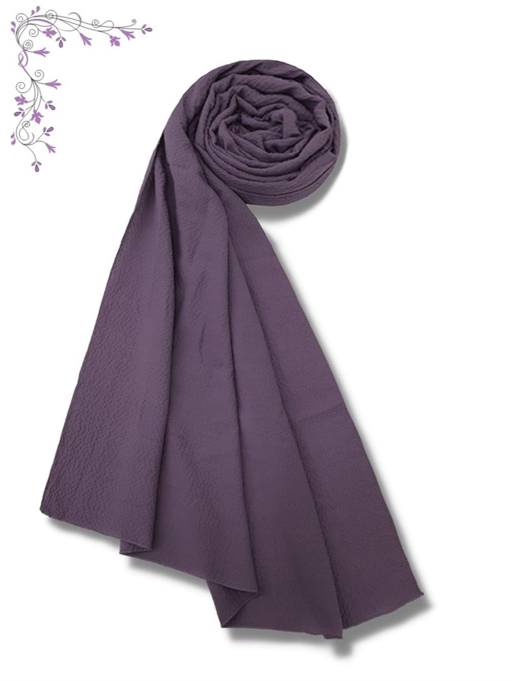 Küçük Desenli Pamuklu Mio Caz Şal -Lila-287-0985-R42