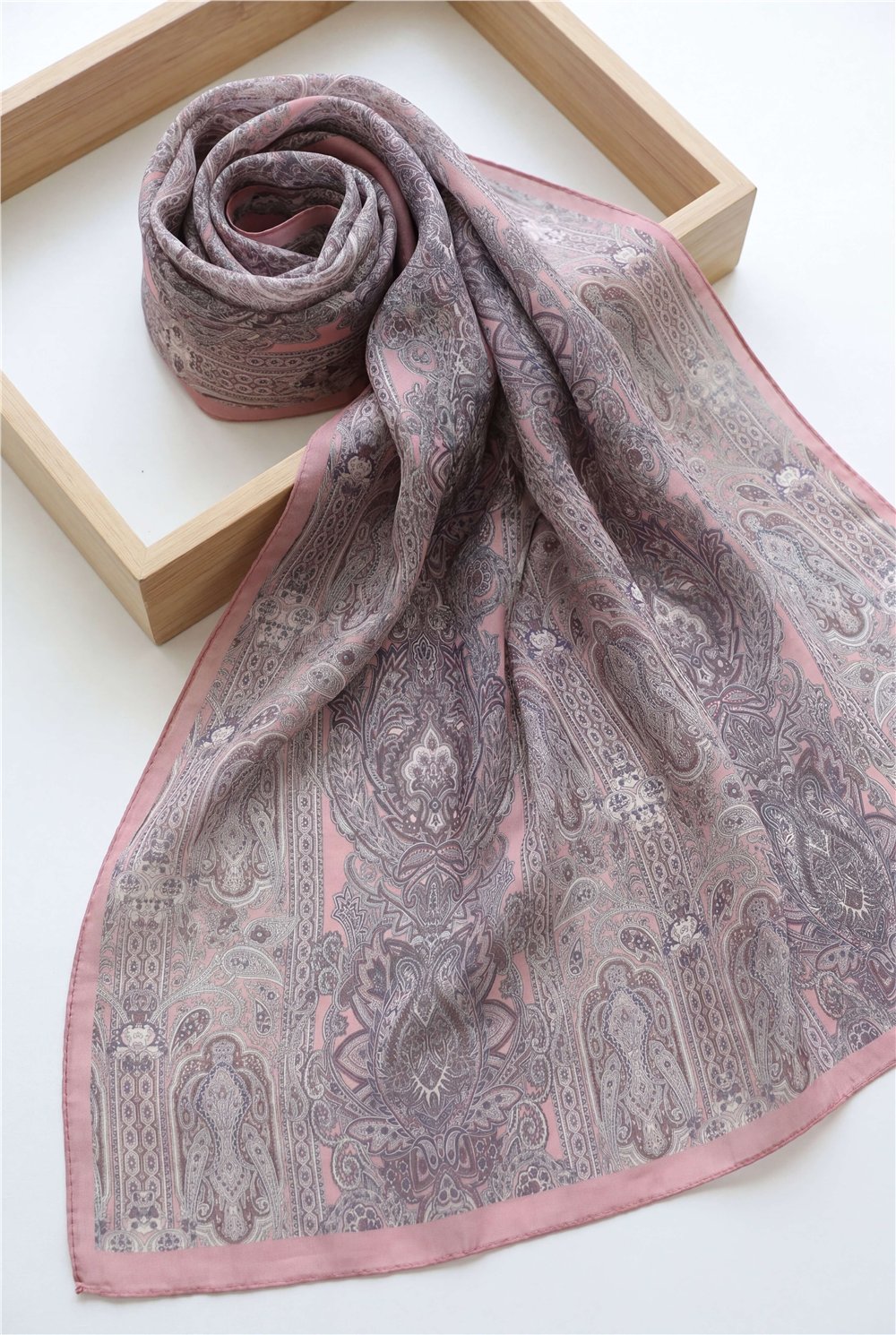 Otantik Çizgili Geleneksel Tasarımlı Coton Şal -Pembe-Şal-201-10124-R20