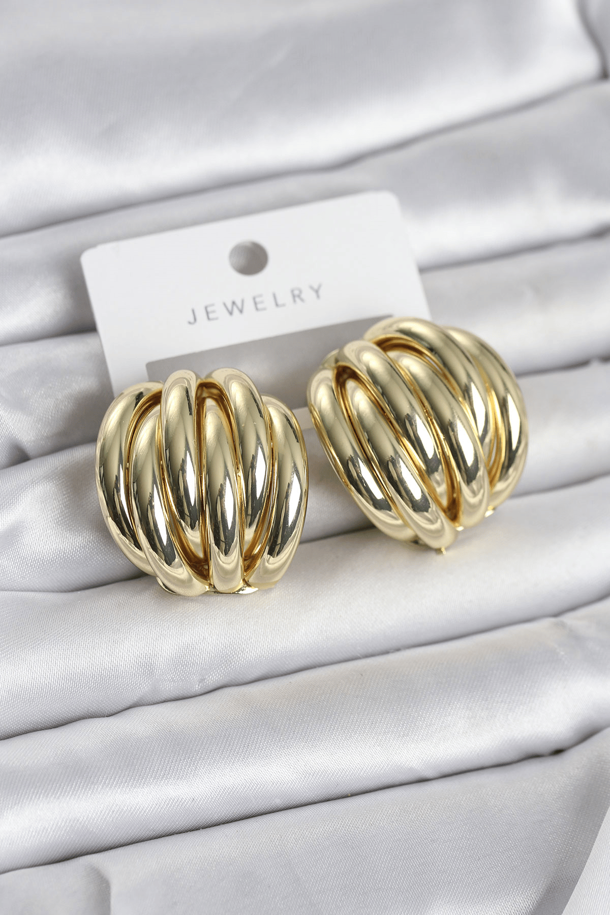Pirinç Gold Renk Vintage Kadın Küpe