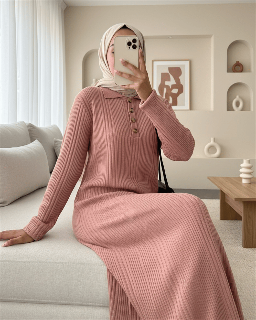 فستان تريكو بأزرار وياقة بولو -G.Kurusu-Triko Elbise-295-8008-R27
