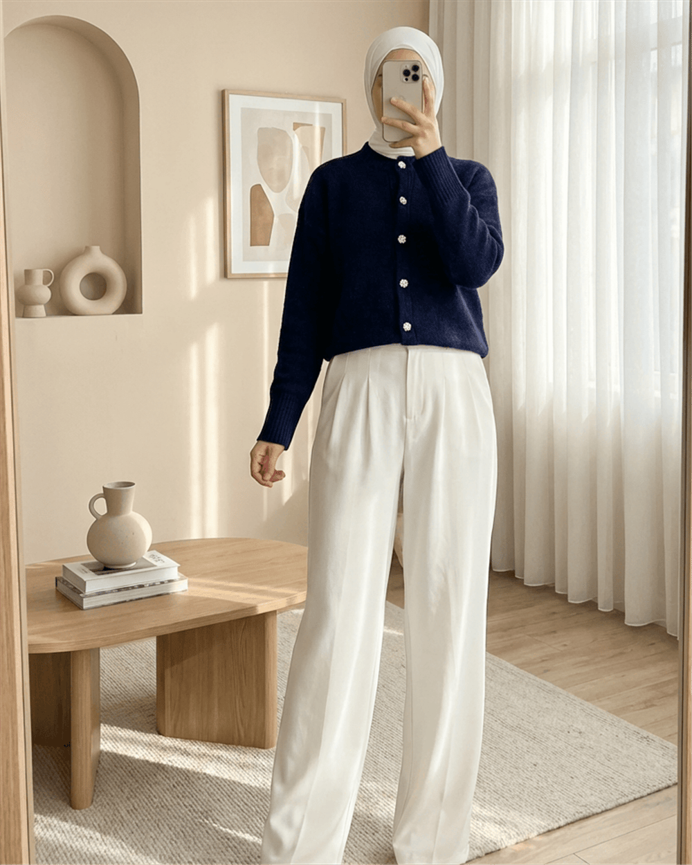 Taşlı Düğmeli Yumoş Salaş Triko Hırka -Laci-Hırka-109-0945-R03