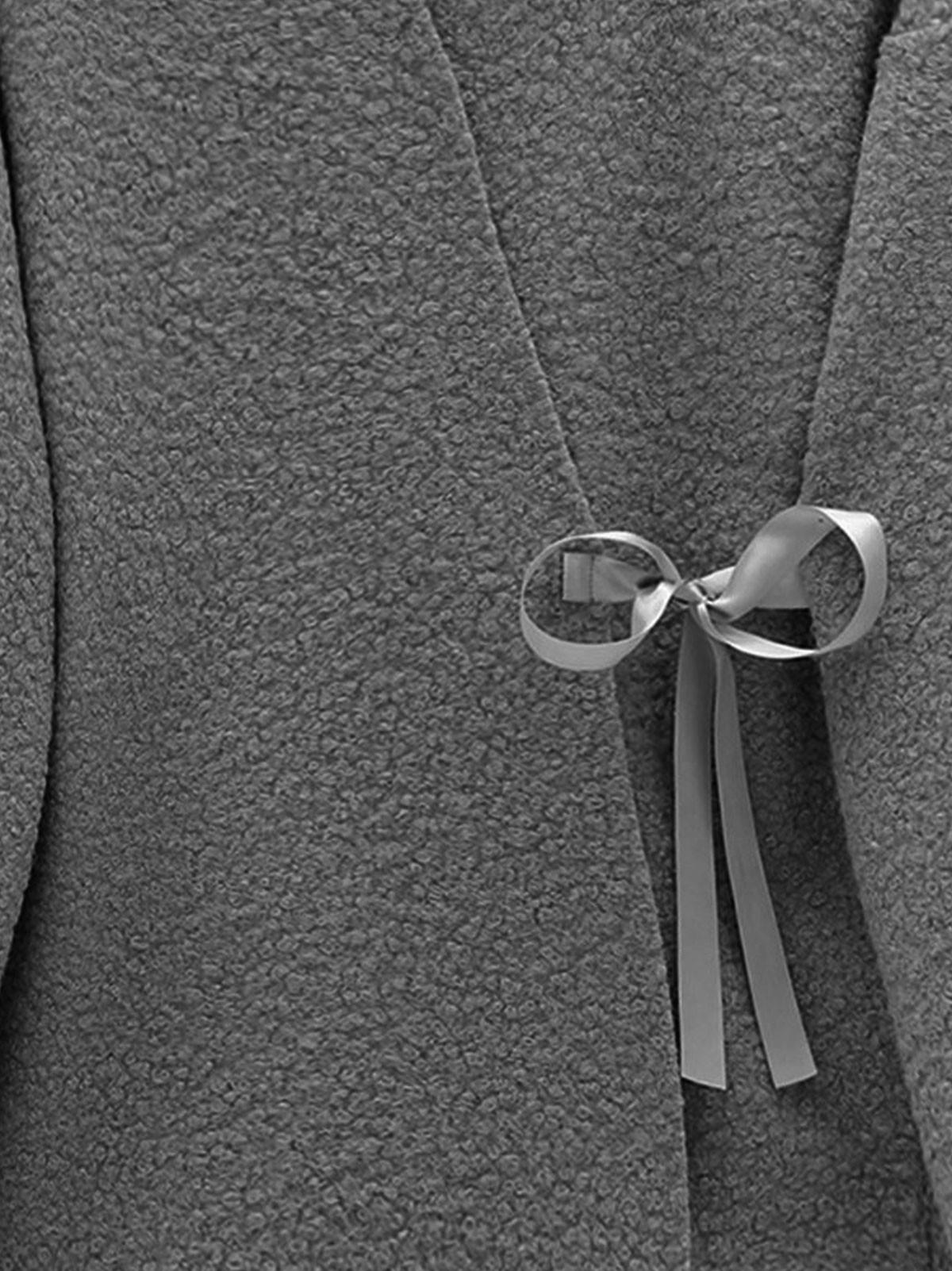 Yandan Bağlamalı Buklet Kimono  -Füme